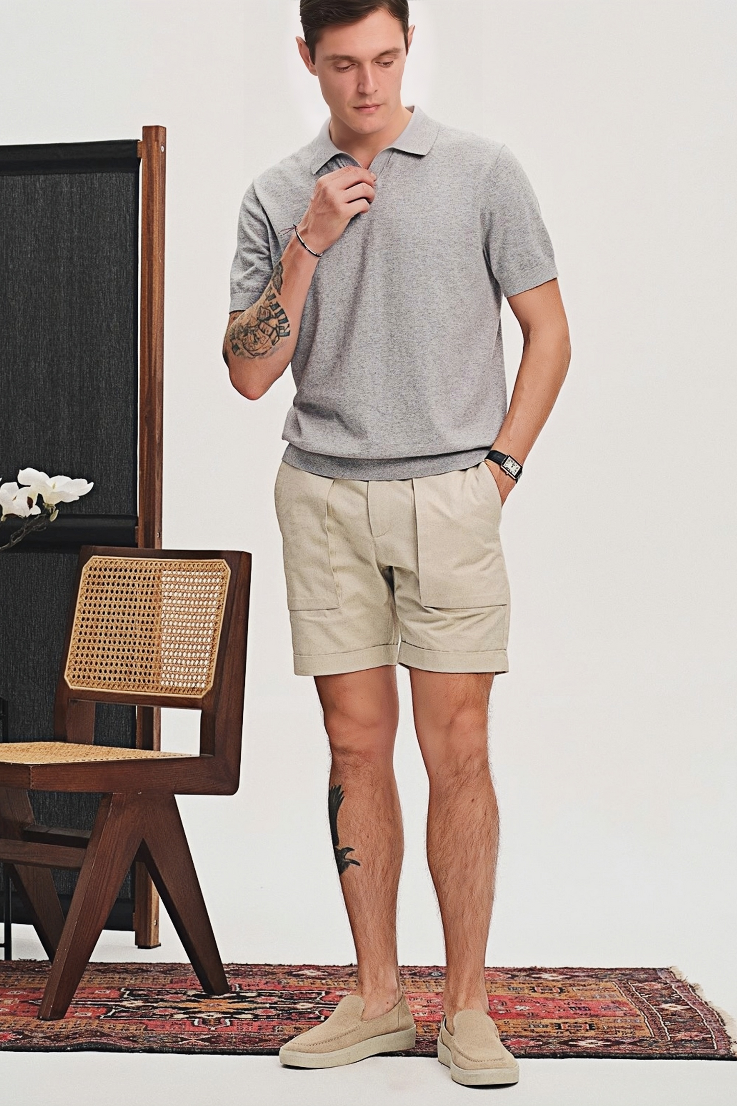 Cedar gray polo shirt