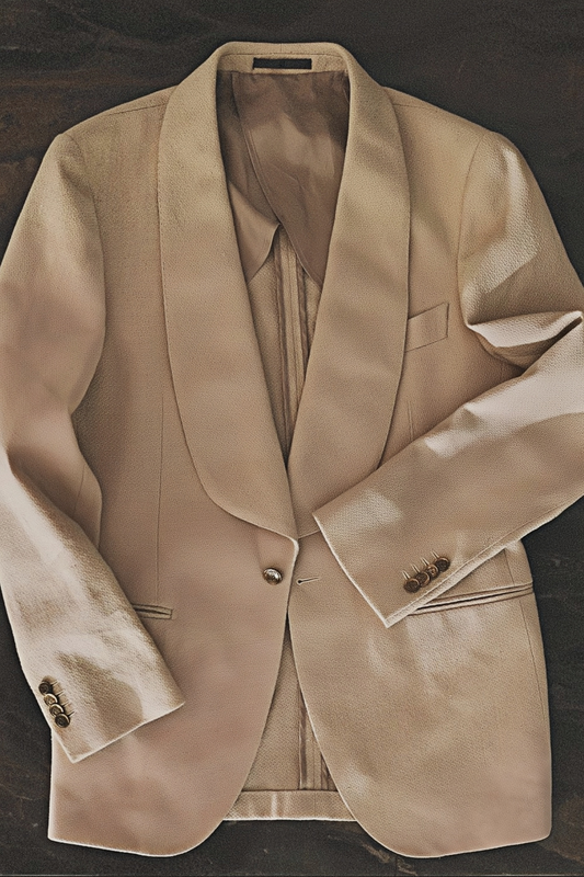 Orion ivory white shawl-lapels blazer