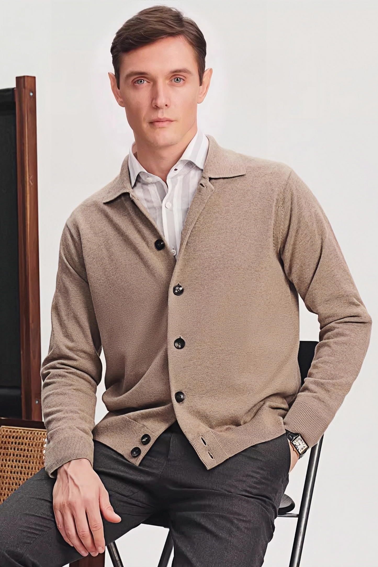 Dorian brown knitted cardigan
