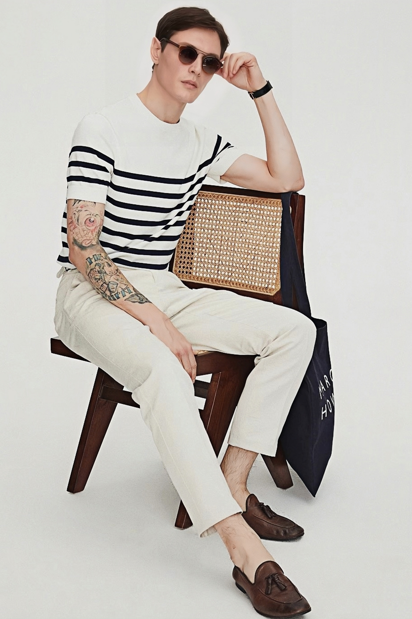 Lucien stripe-pattern round-neck T-shirt