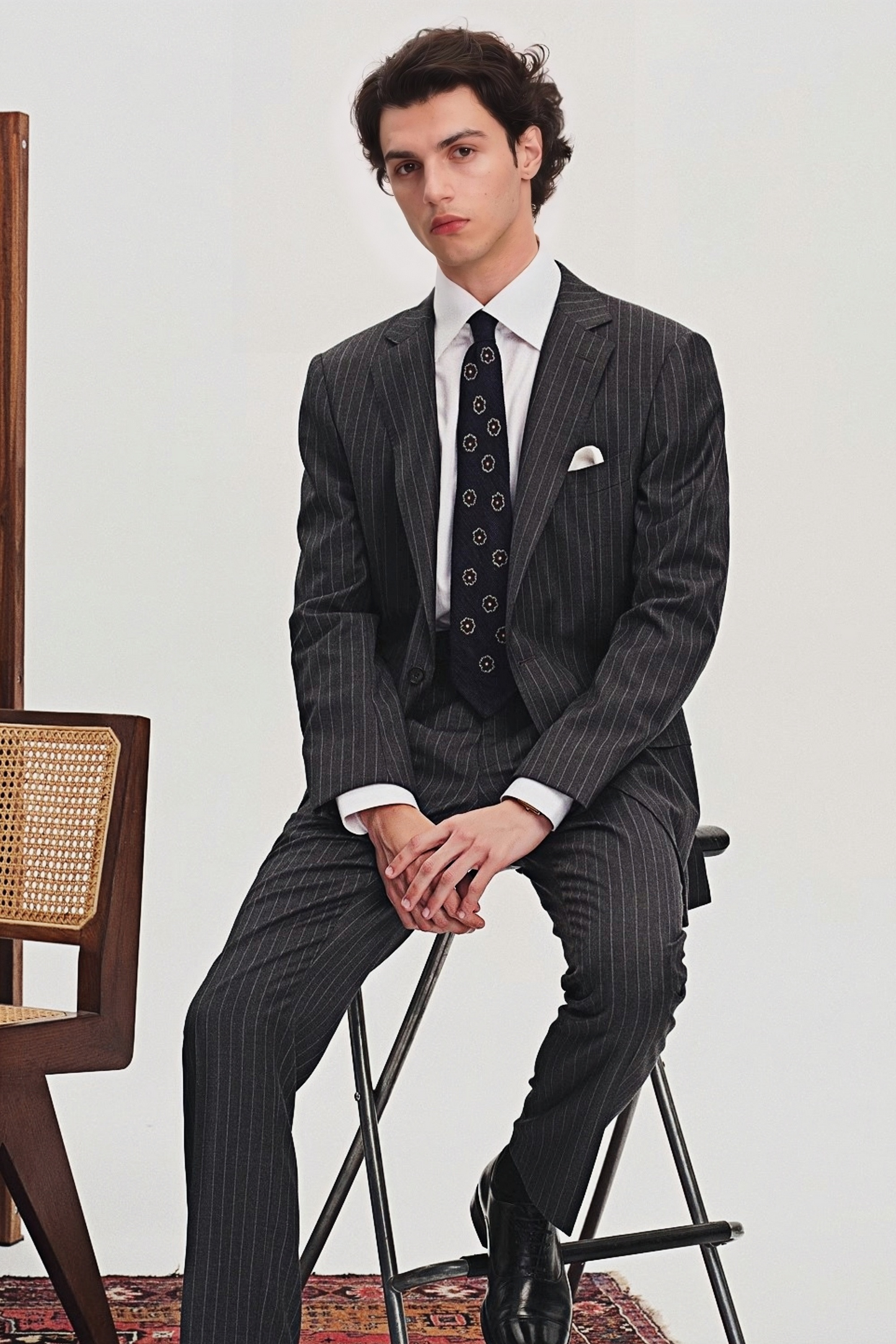 Jasper gray stripe-pattern suit