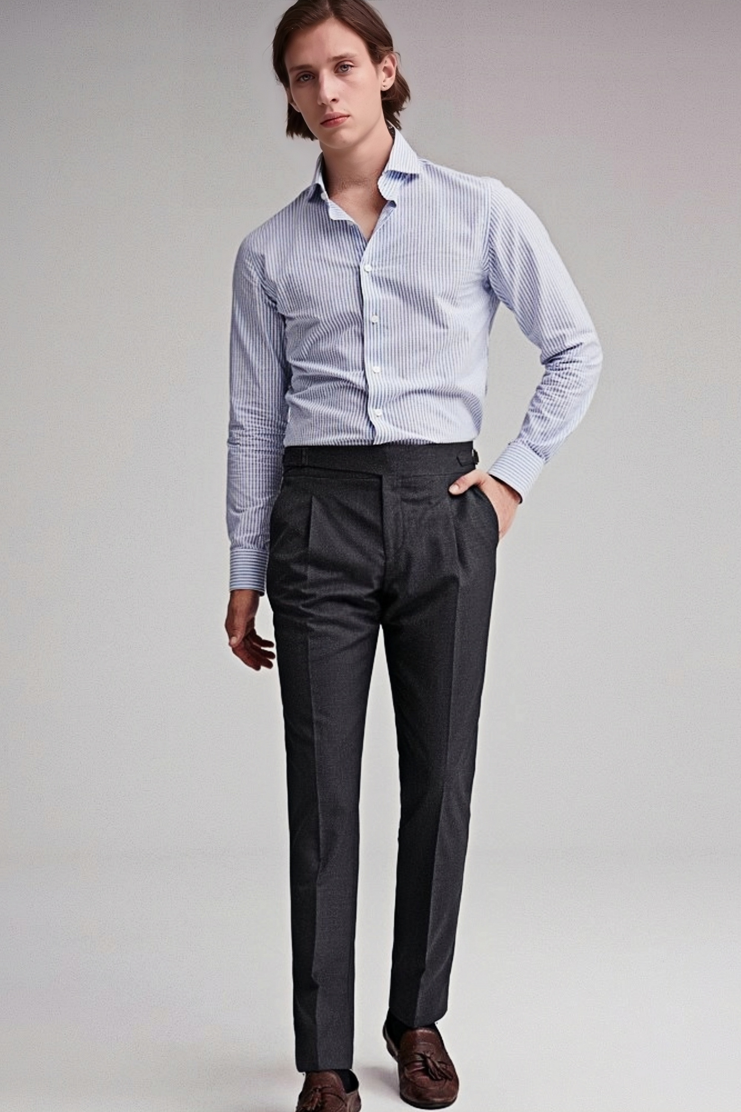 Kai dark-gray trousers