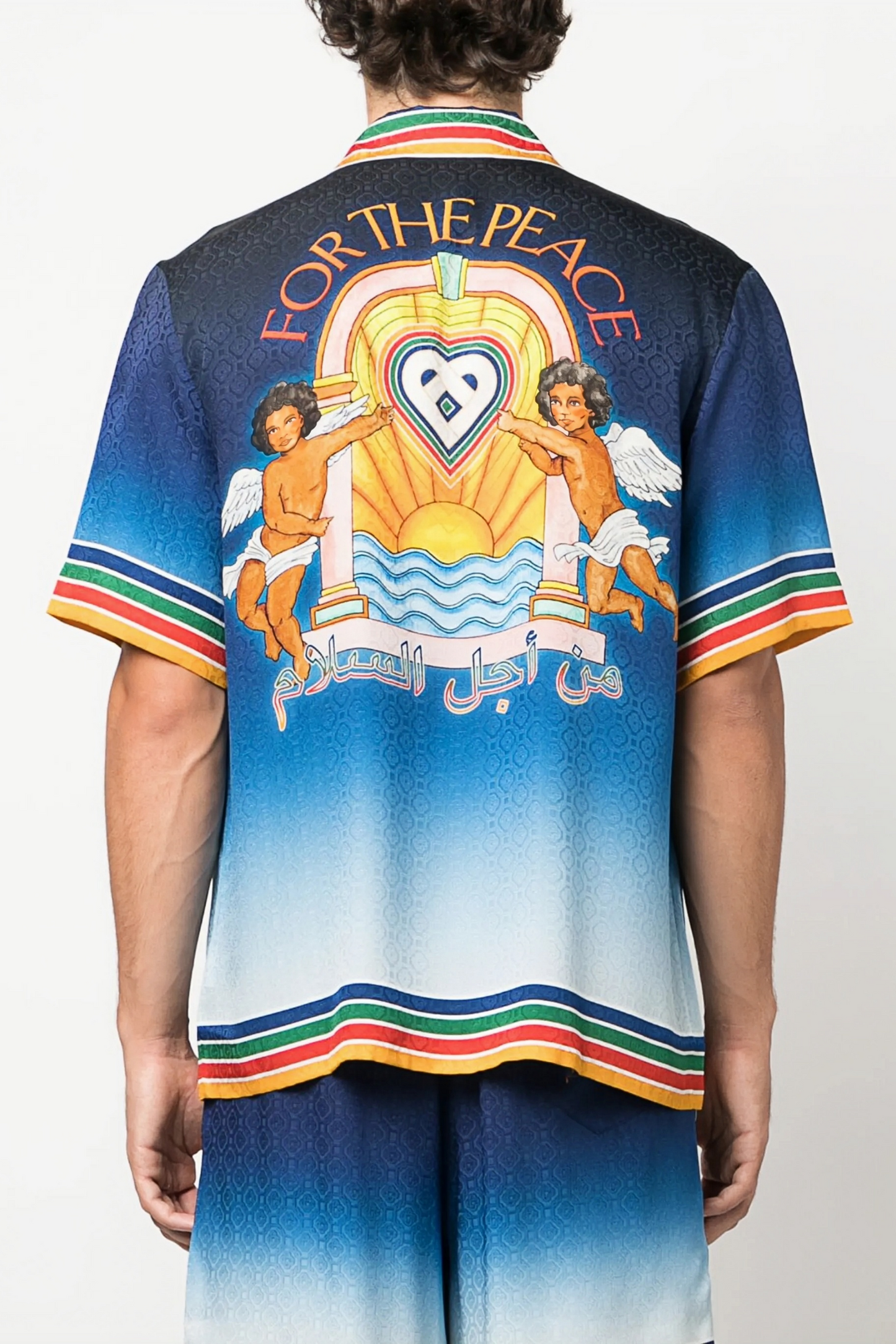 Eric blue cupid print short-sleeve shirt