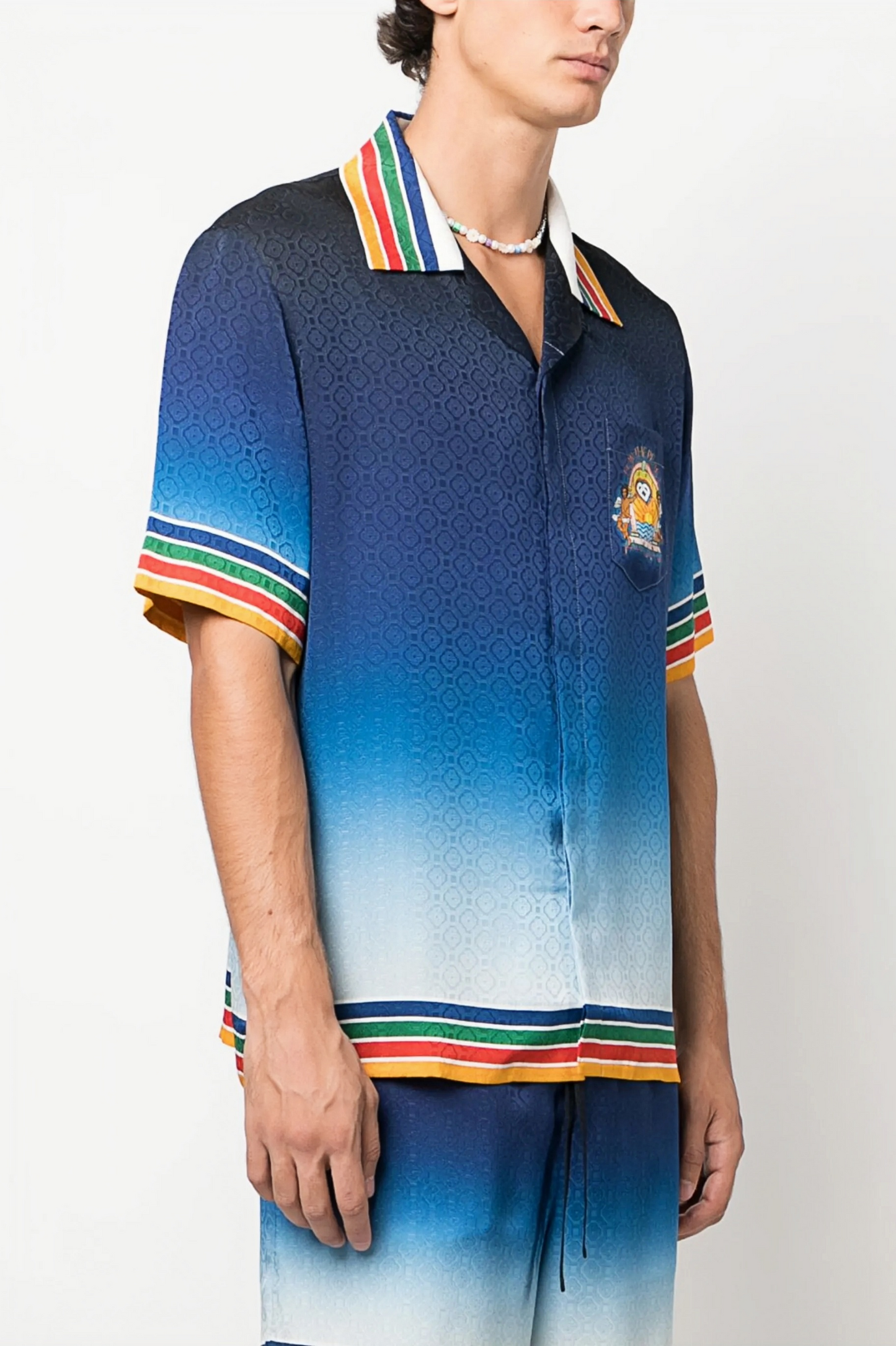 Eric blue cupid print short-sleeve shirt