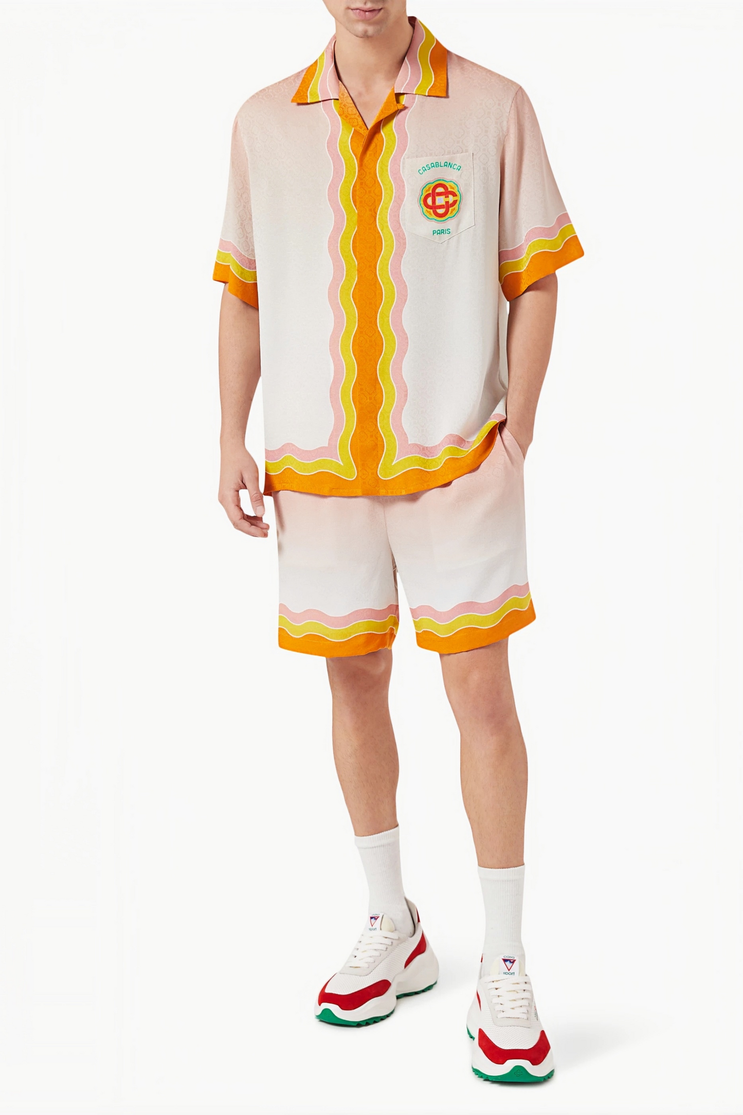 Julien orange striped short-sleeve shirt