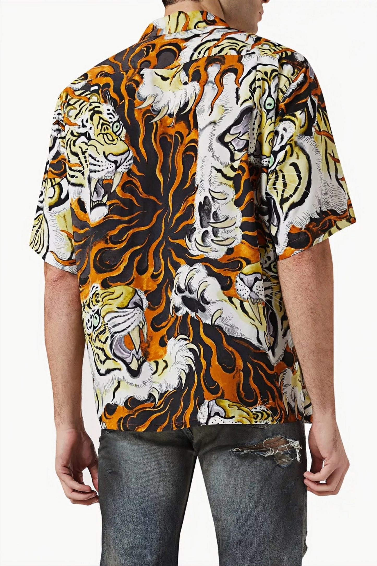 Hyacinthe orange classic collared short-sleeve shirt