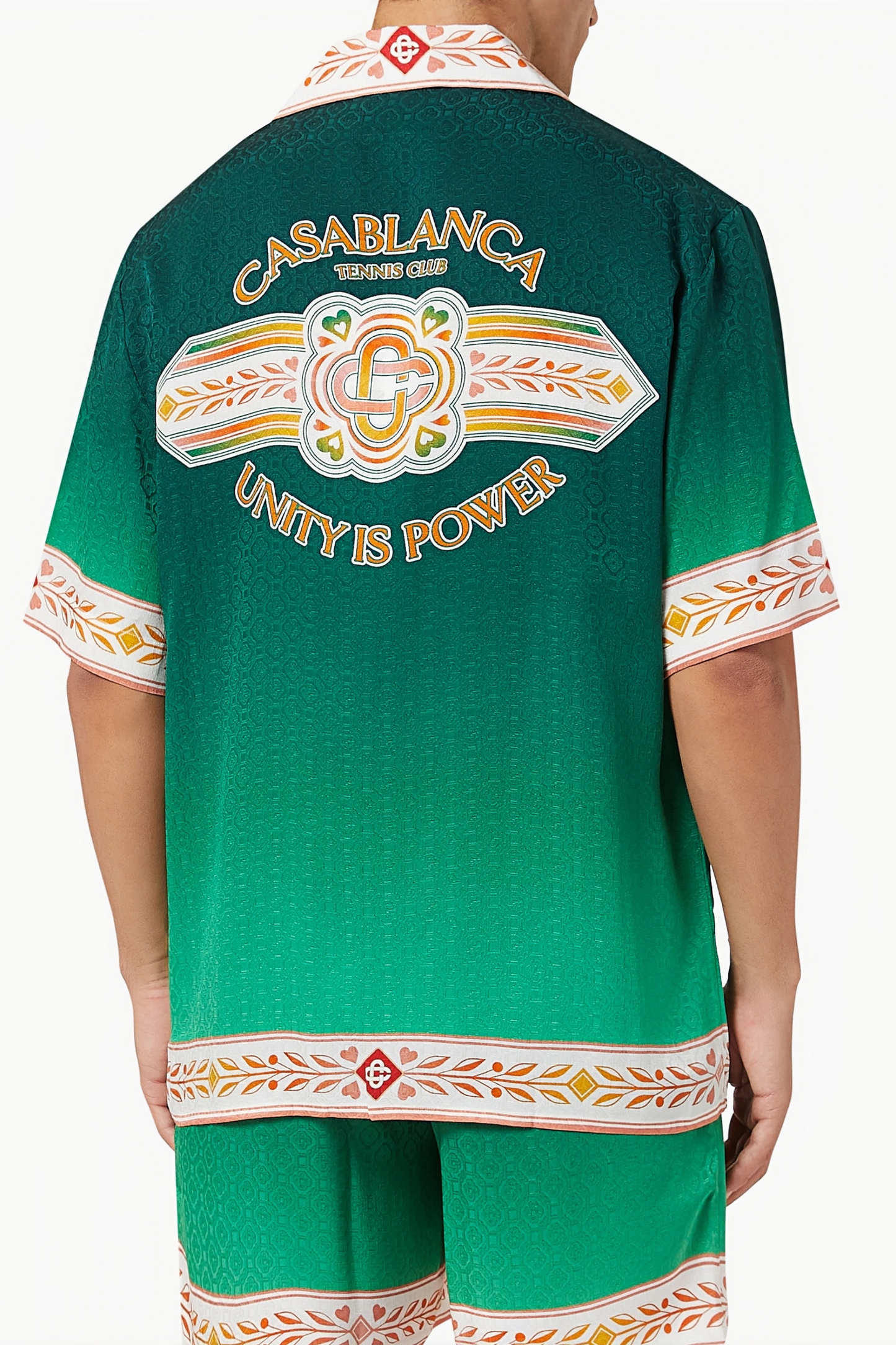 Terry green striped short-sleeve shirt