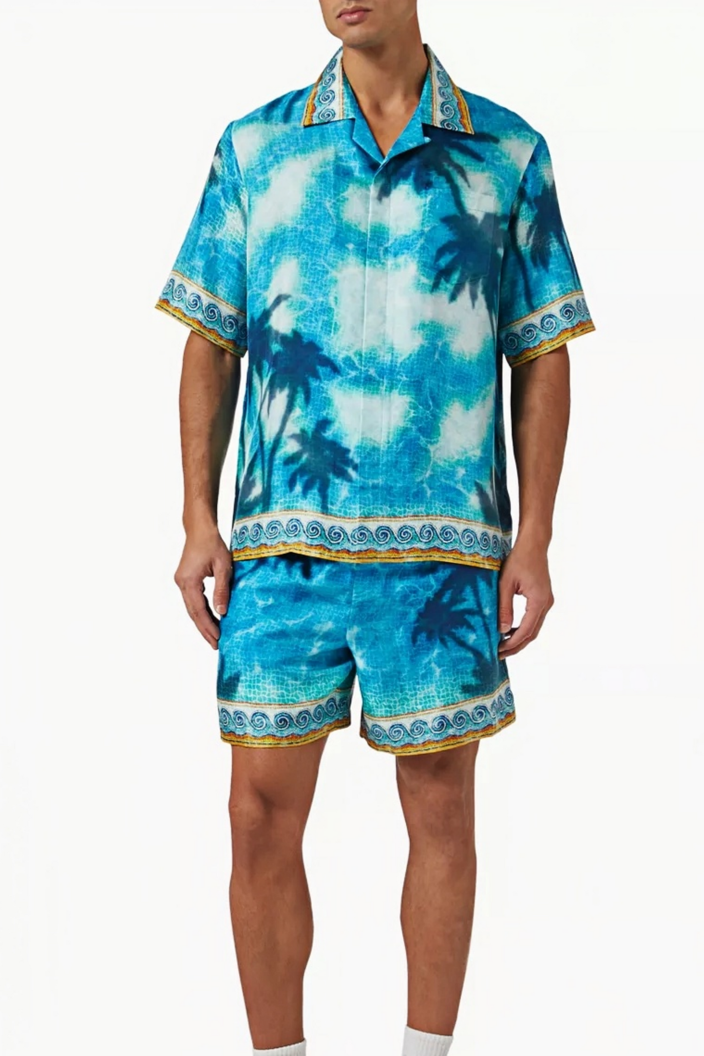 David blue tie dye short- sleeve shirt