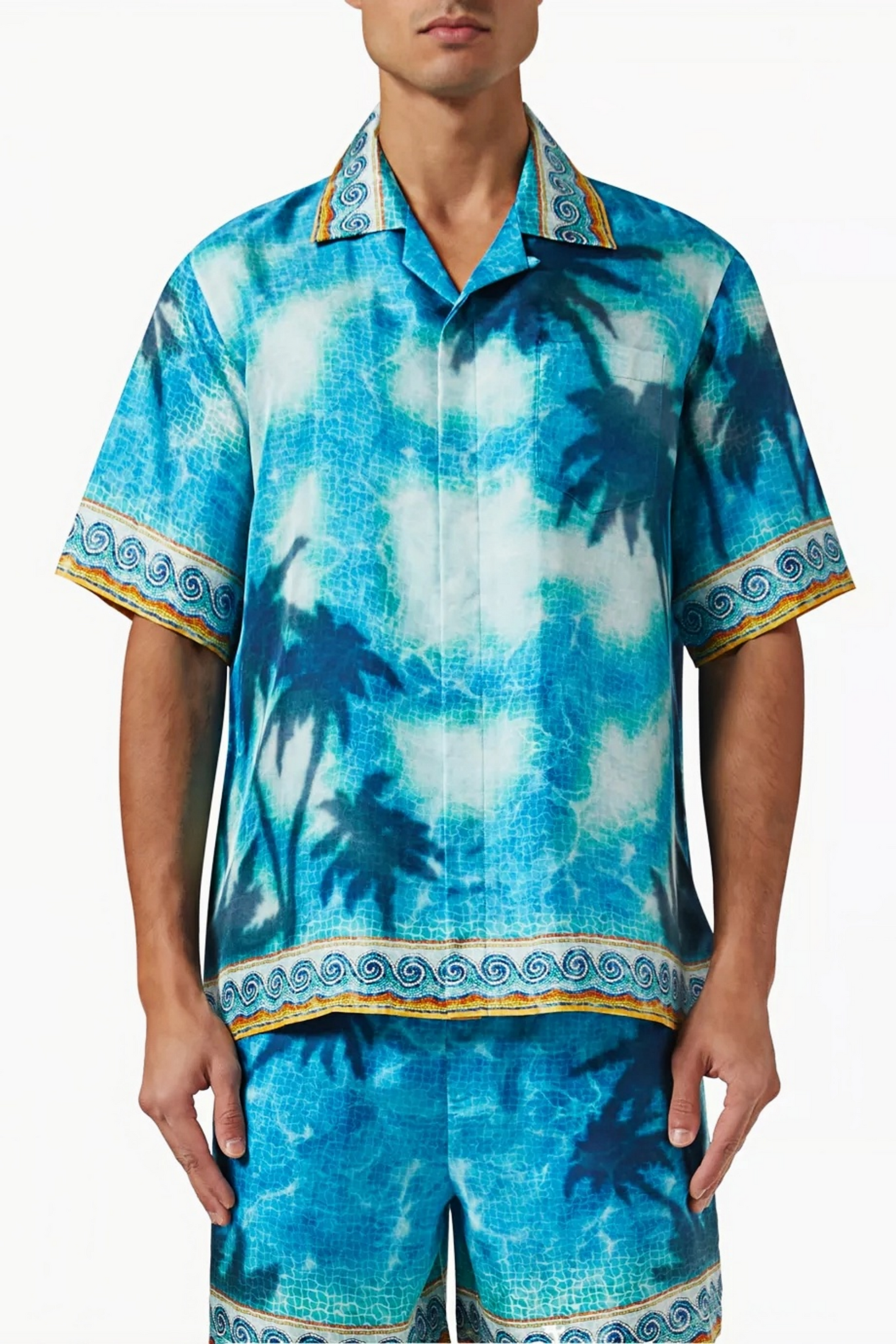 David blue tie dye short- sleeve shirt