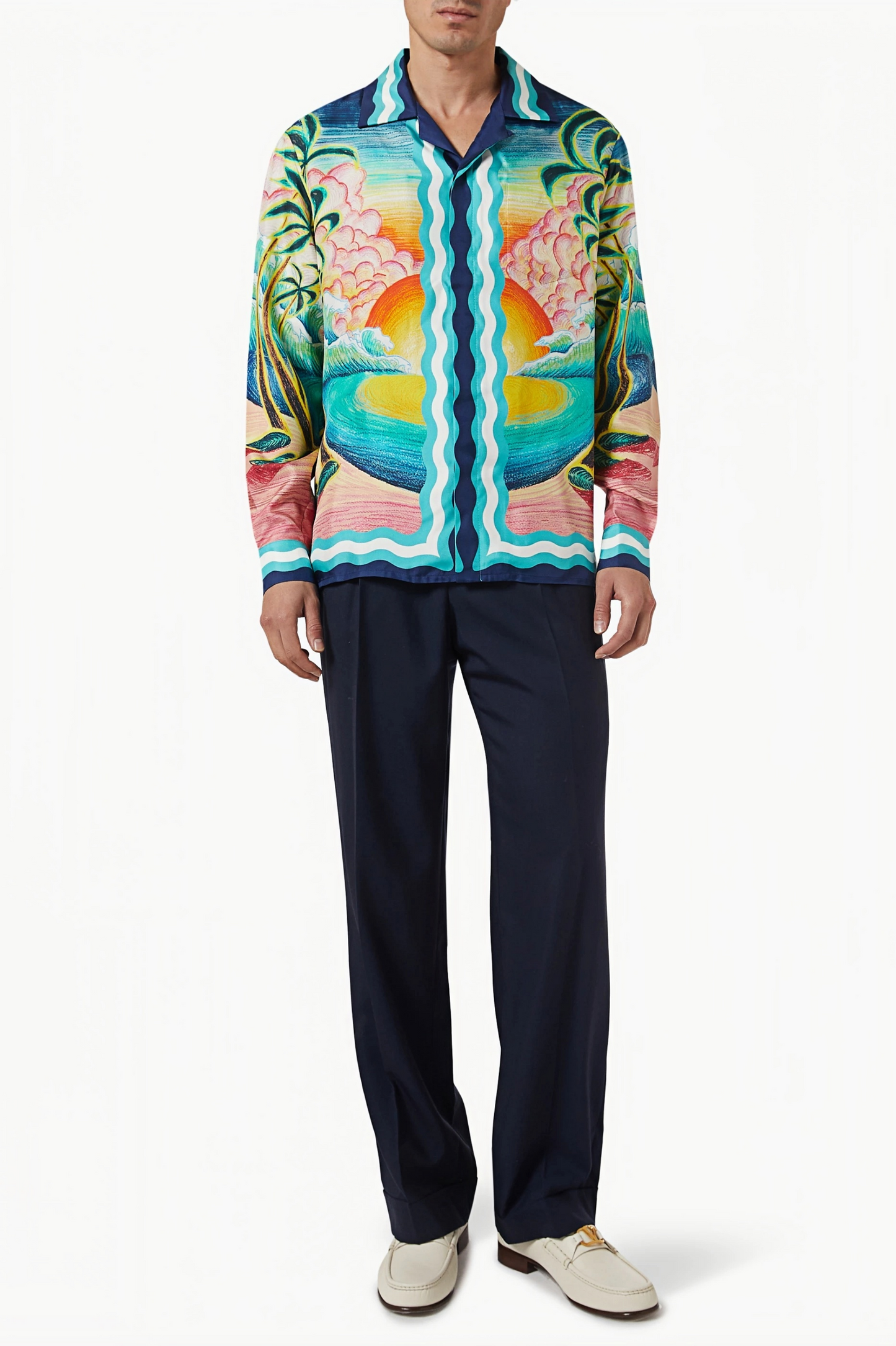 Joseph blue sunset print long-sleeve shirt