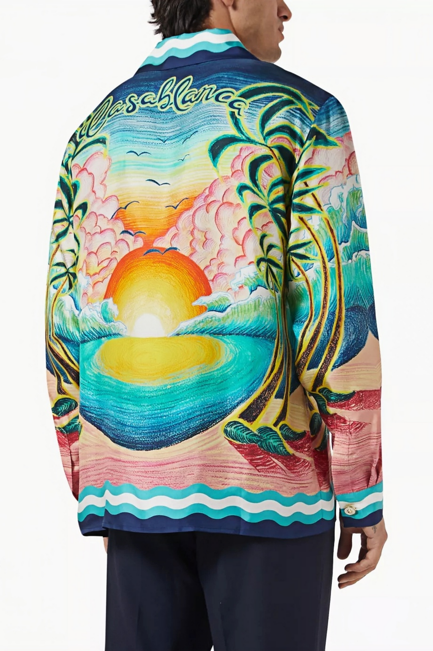 Joseph blue sunset print long-sleeve shirt