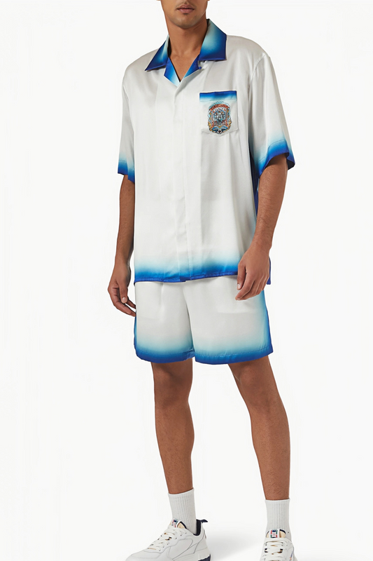 قميص بولو قصير الأكمام بدرجات لون أبيض من Zach