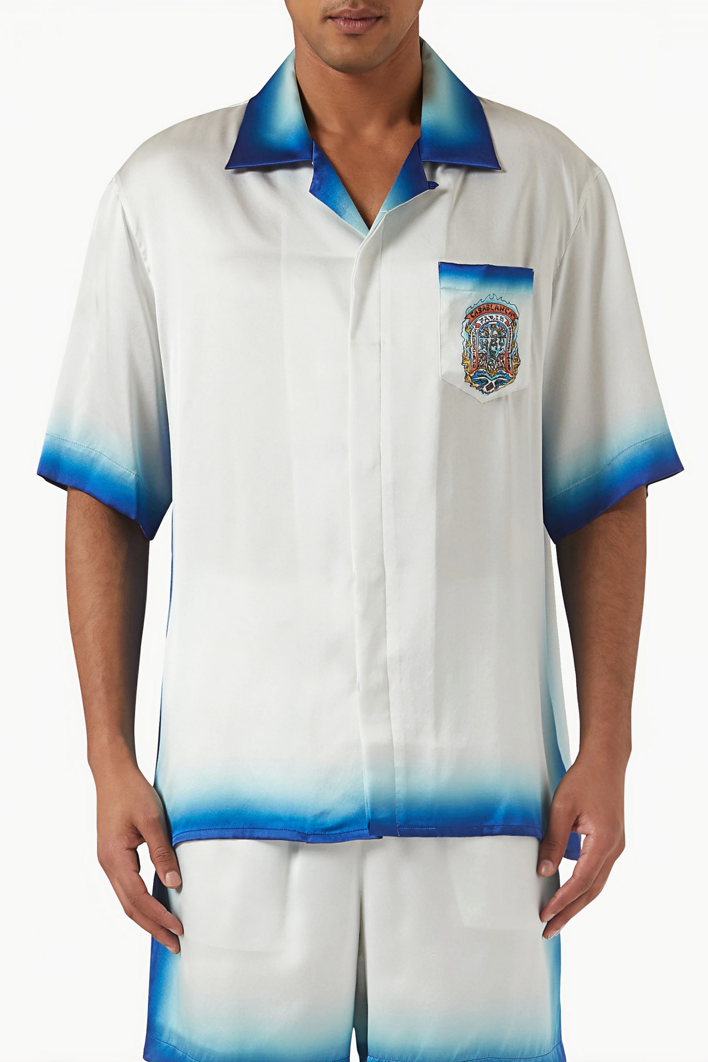 قميص بولو قصير الأكمام بدرجات لون أبيض من Zach