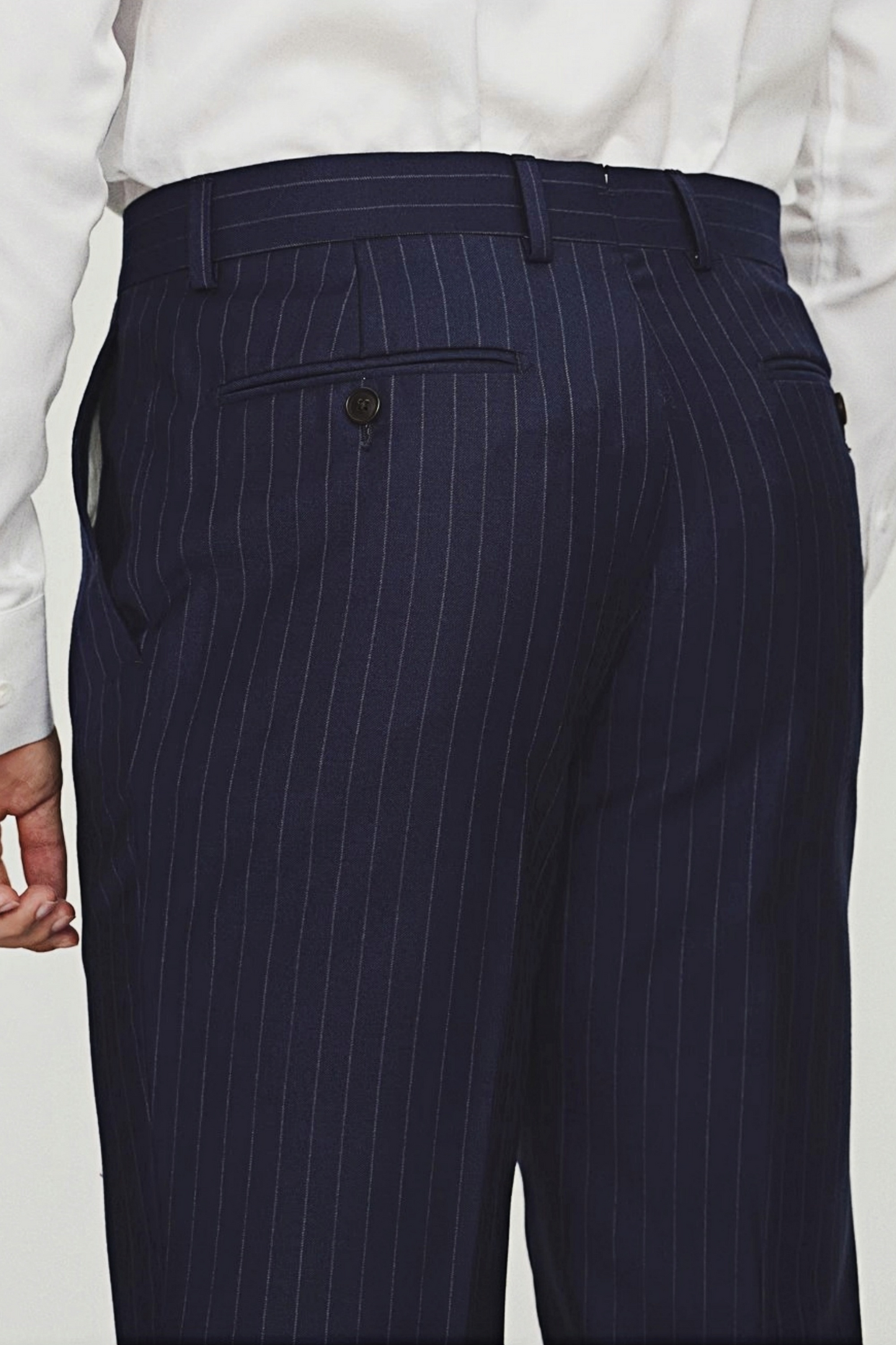 Jasper navy-blue stripe-pattern trousers