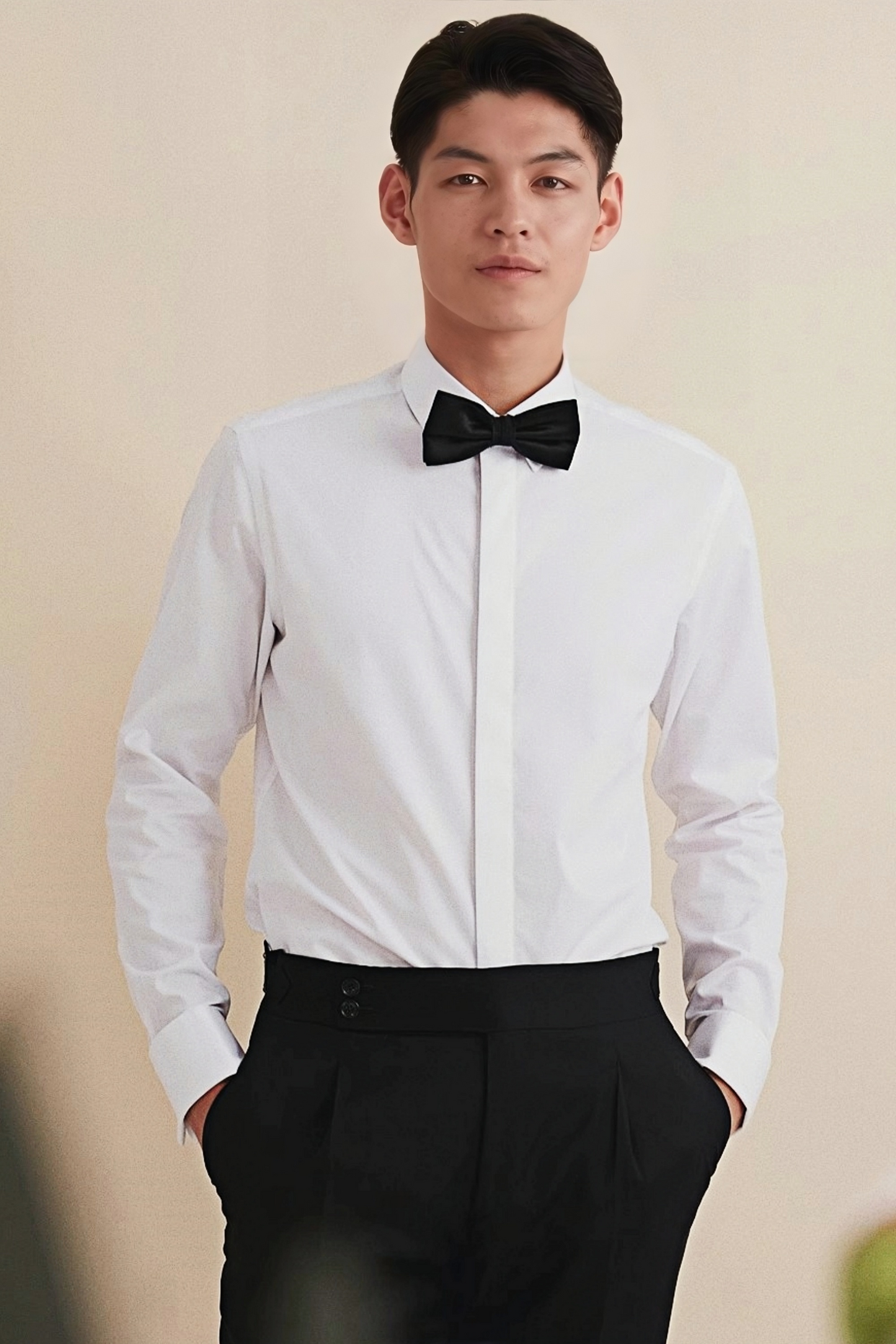 Hugo white classic-collar shirt