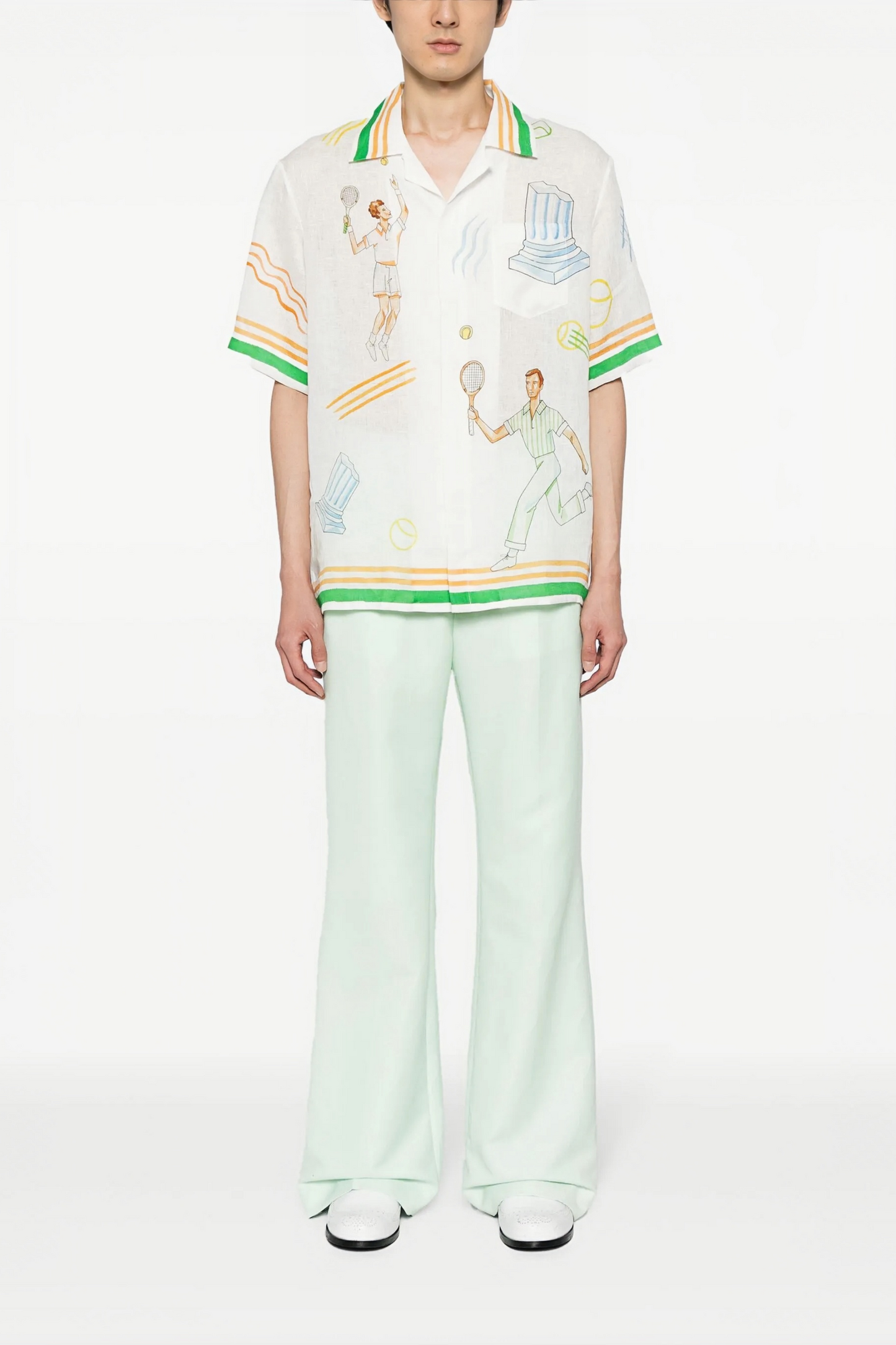 Ryan white tennis player print short- sleeve shirt