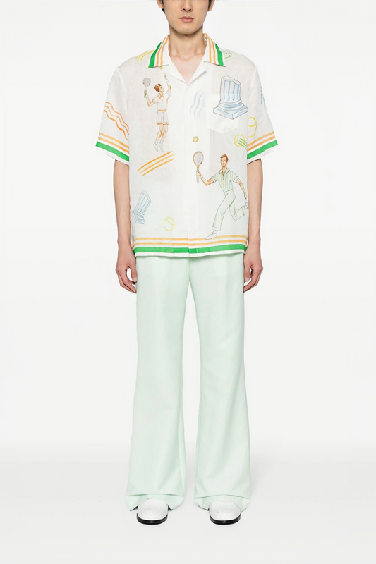 Ryan white tennis player print short- sleeve shirt