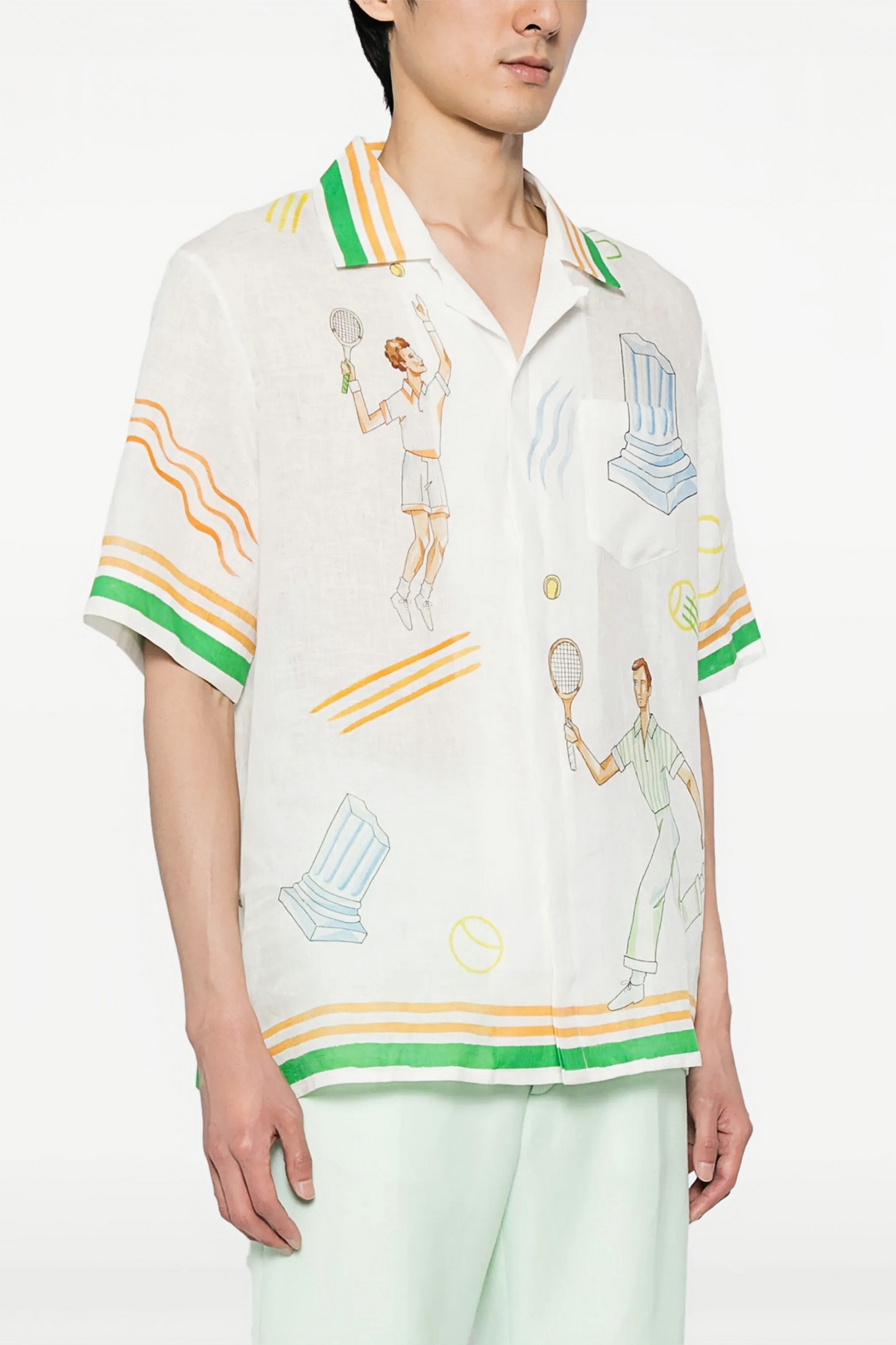 Ryan white tennis player print short- sleeve shirt