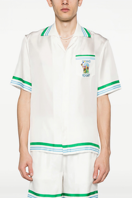 قميص رياضي أبيض بأكمام قصيرة من Adrien