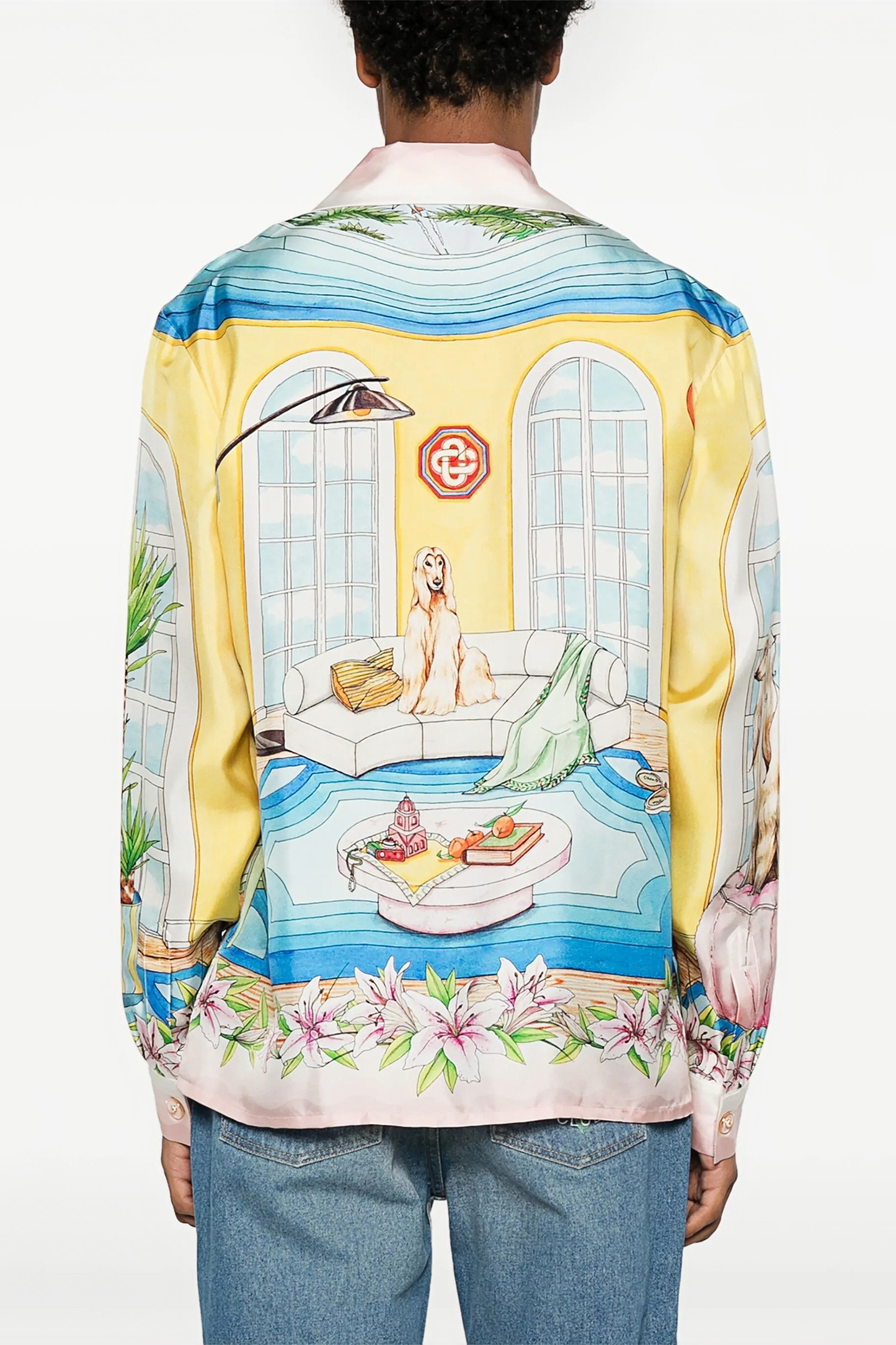 Jake pink pattern-print long-sleeve shirt