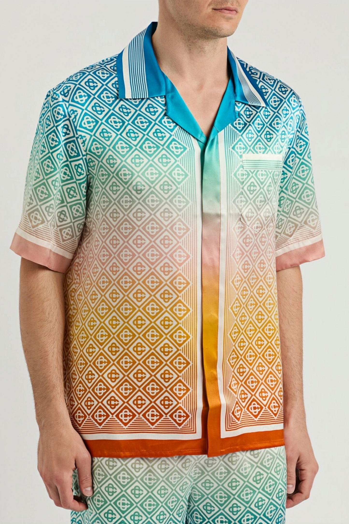 Steve blue patterned short-sleeve shirt