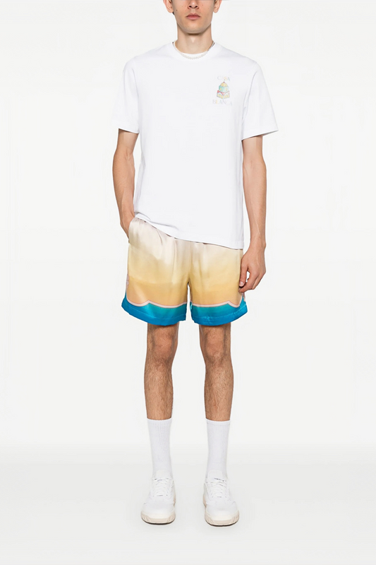 Larry blue pastel color block short