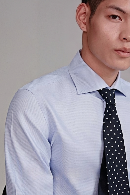 Edward light-blue houndstooth shirt