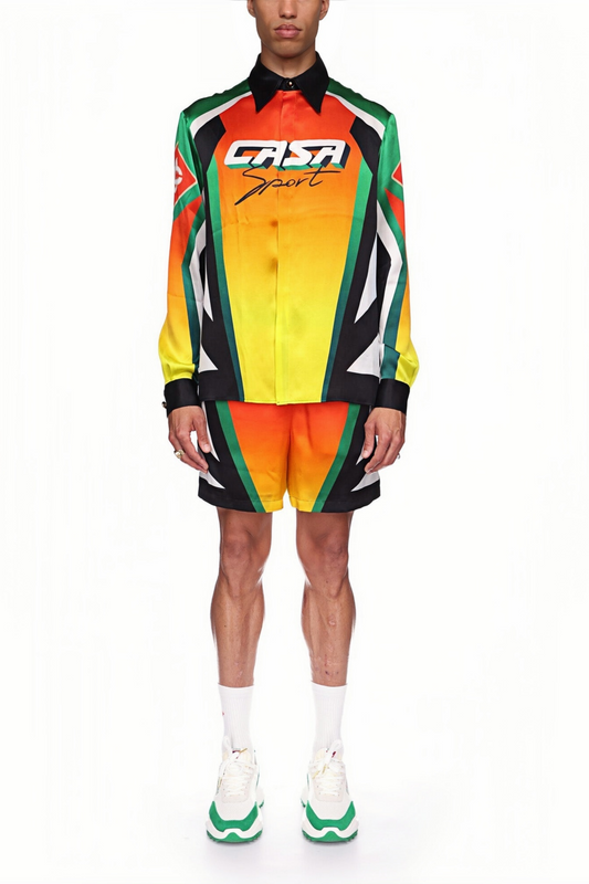 Noah orange racing long-sleeve shirt