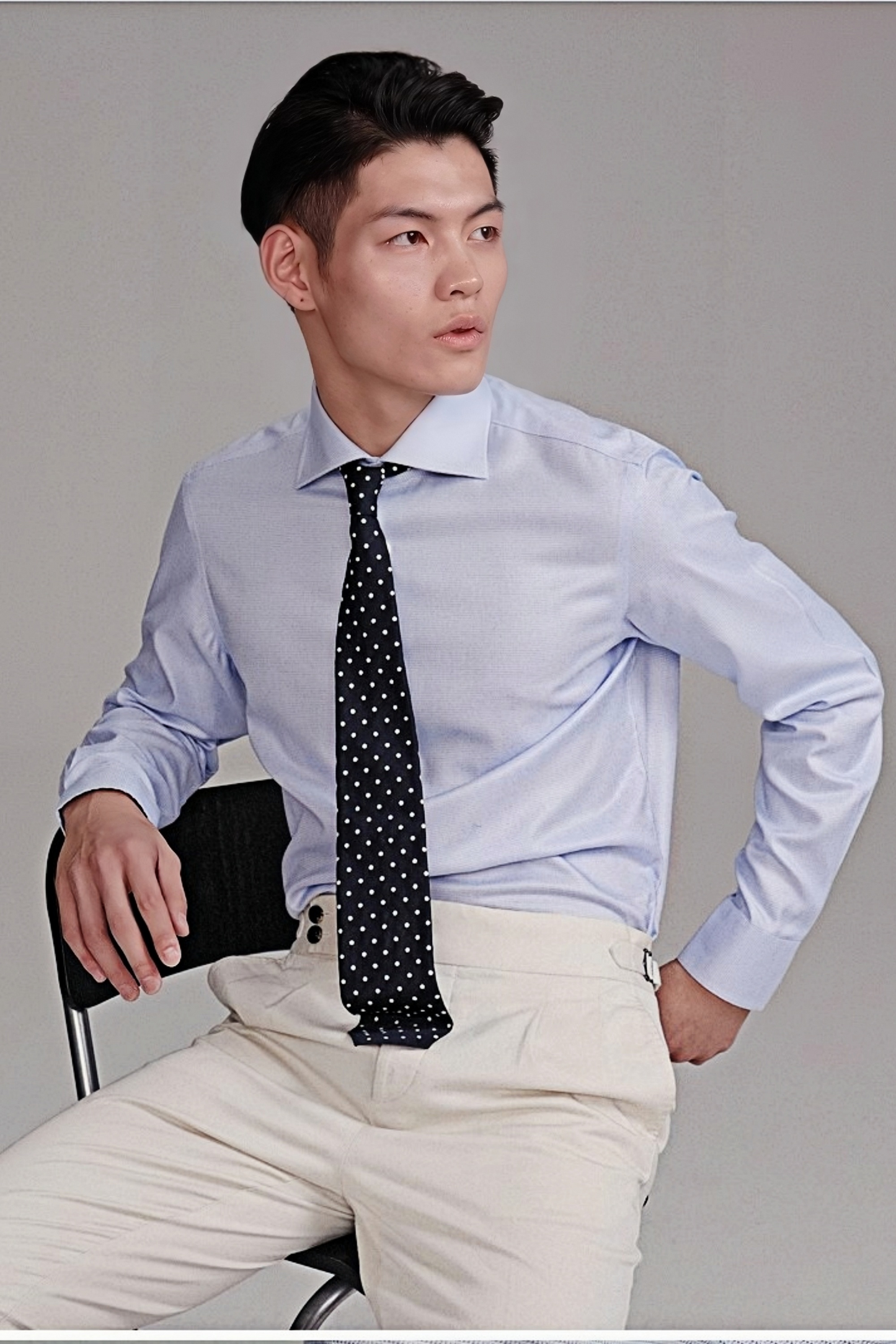 Edward light-blue houndstooth shirt