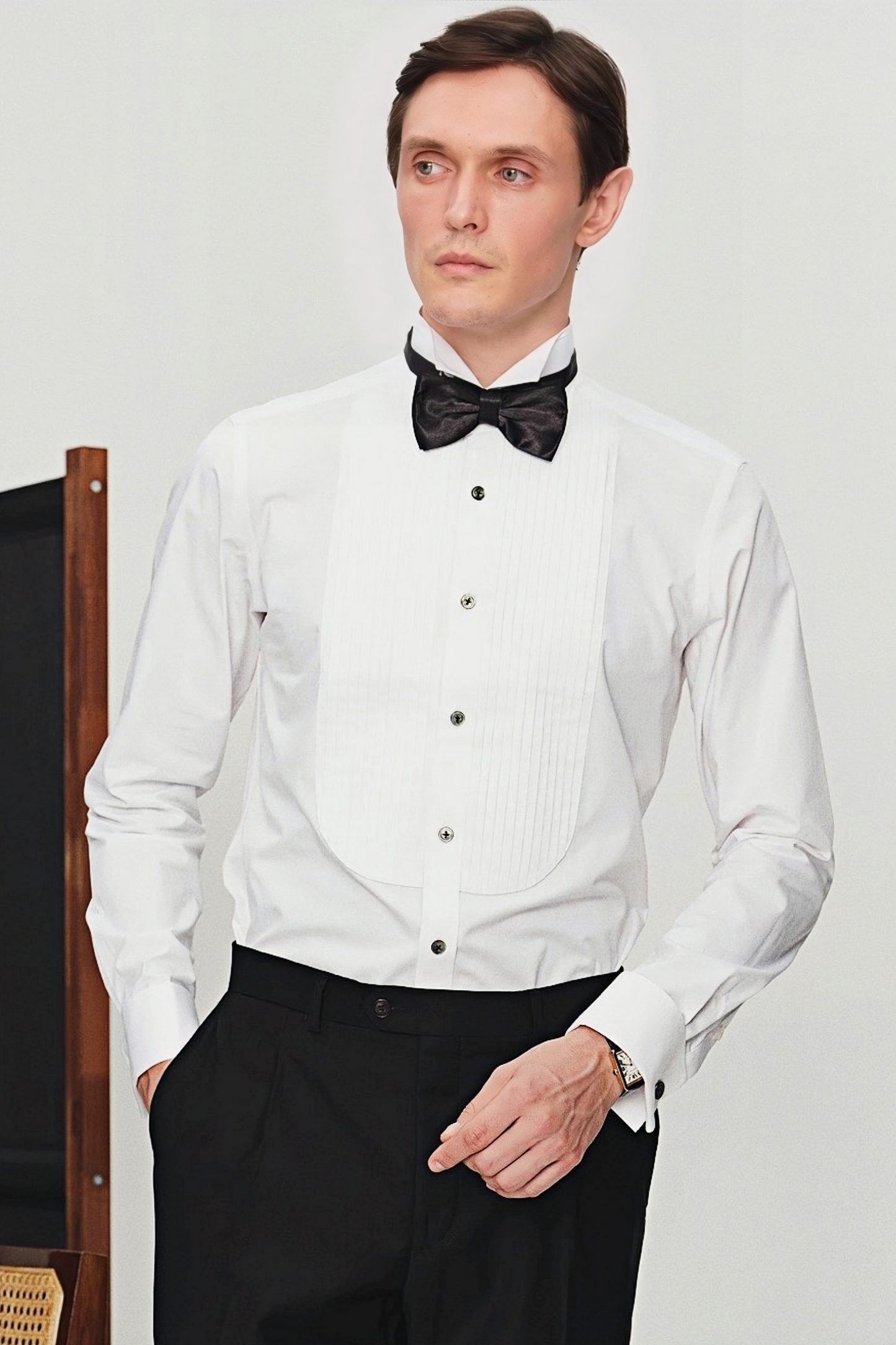 Hugo white wing-collar shirt