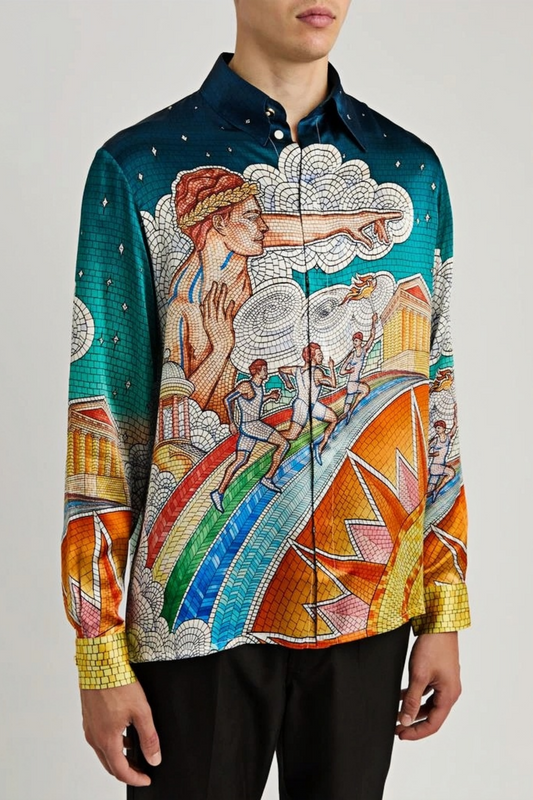 Riley green mythological long-sleeve shirt