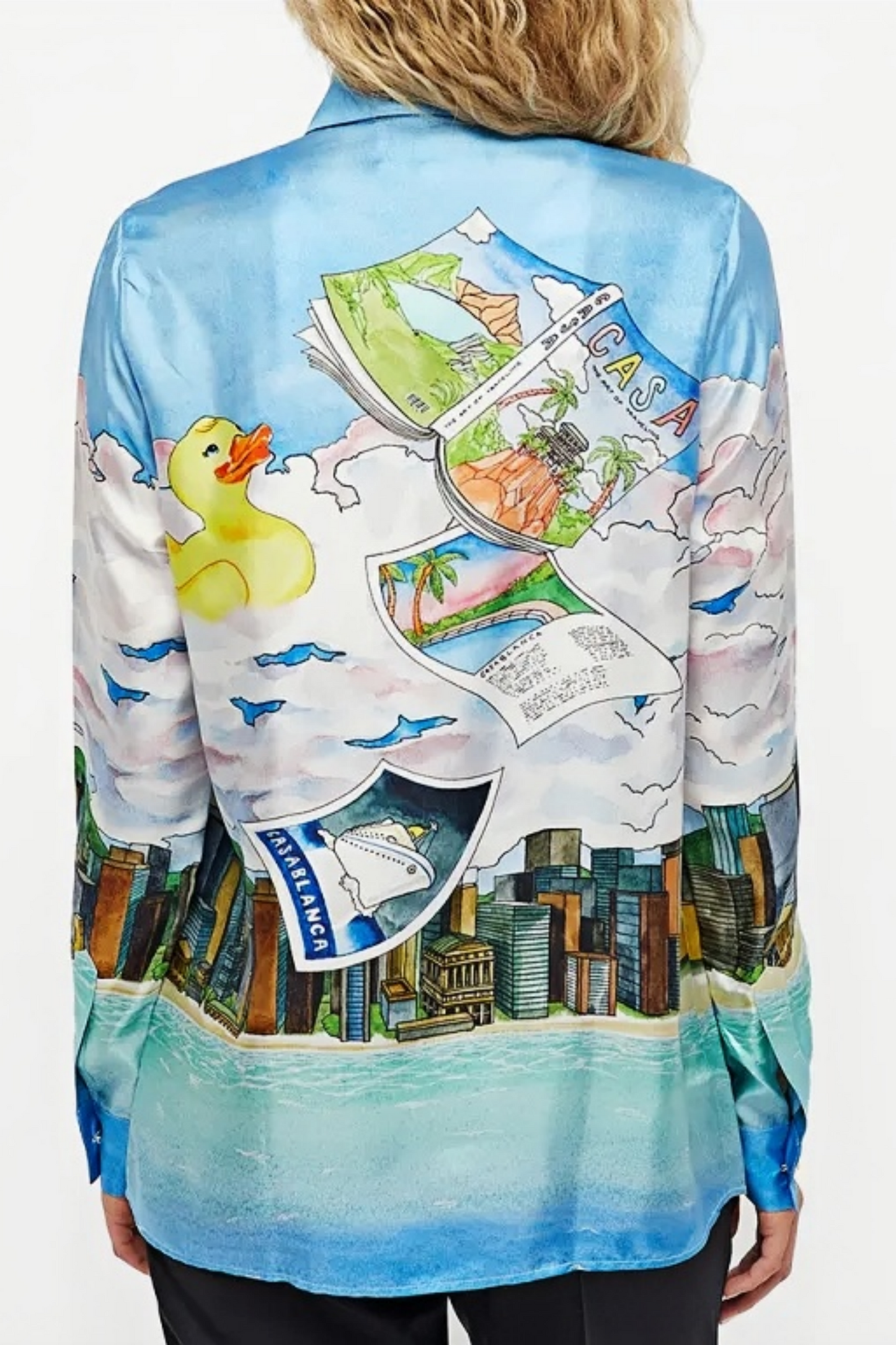 Sacha blue city skyline long-sleeve shirt