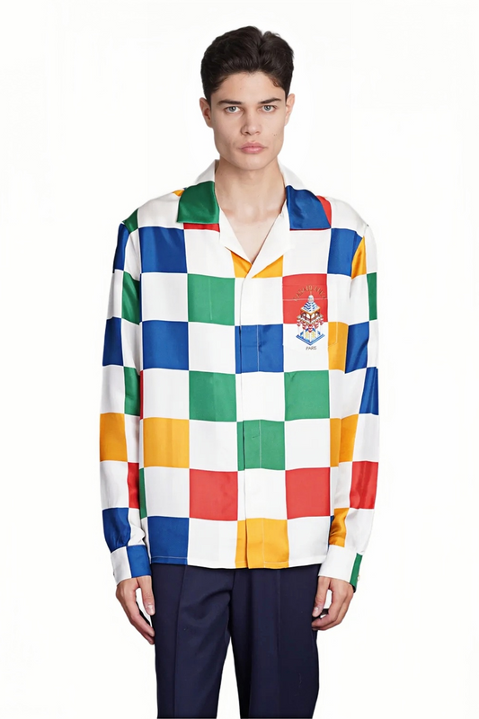 John multicolor checkered long-sleeve shirt
