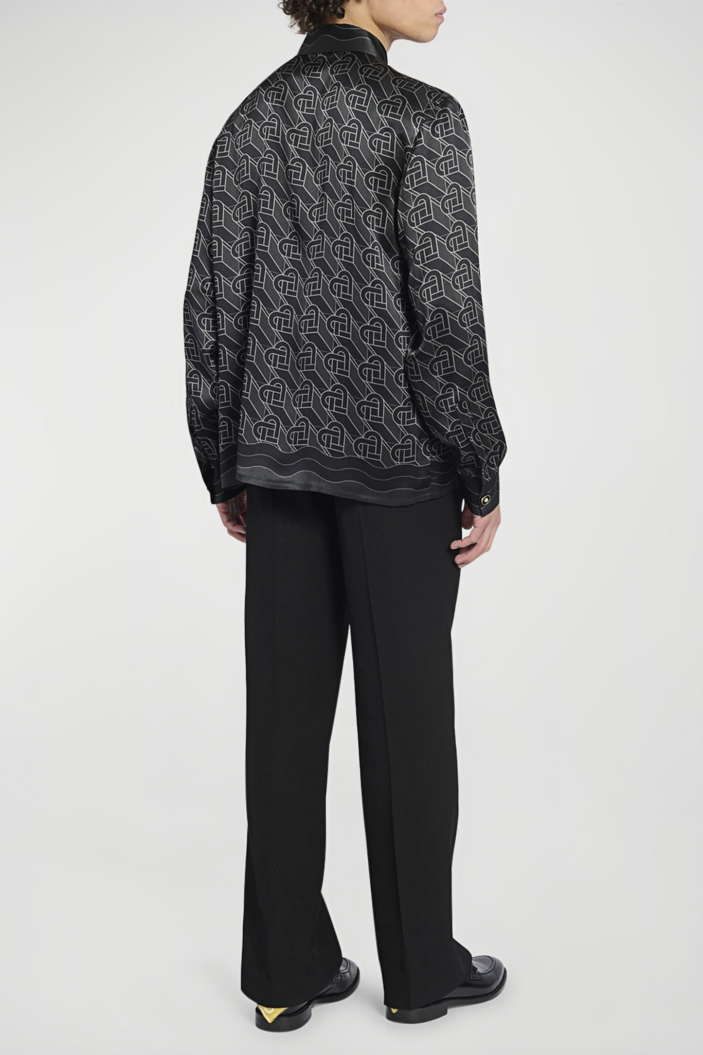 Roger black monogrammed long-sleeve shirt