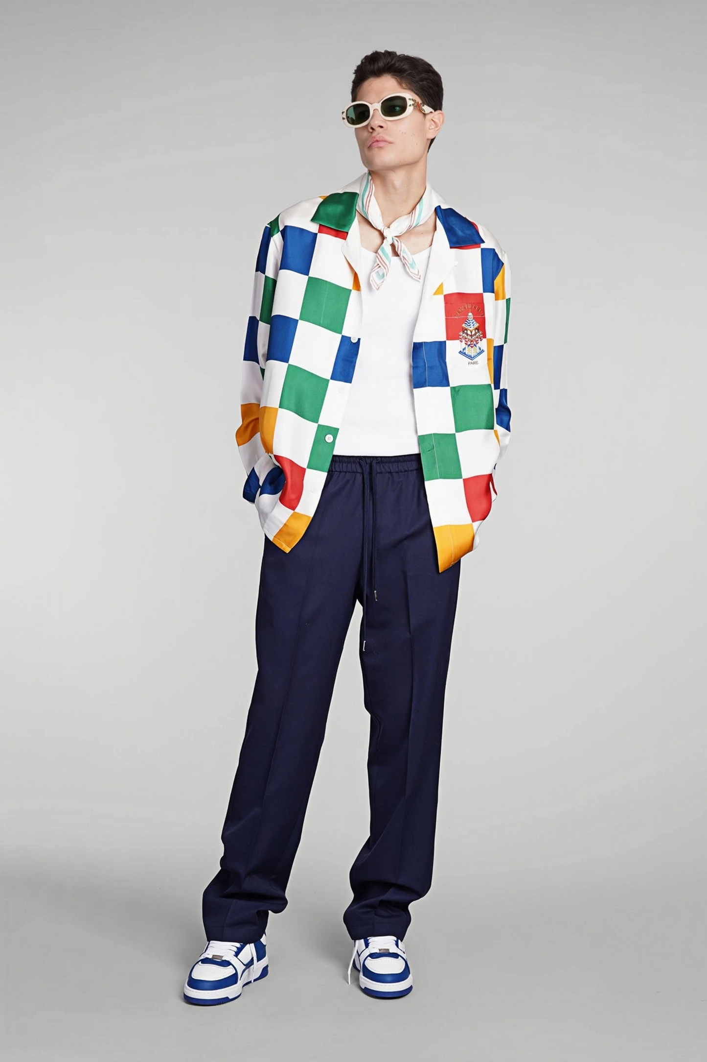 John multicolor checkered long-sleeve shirt