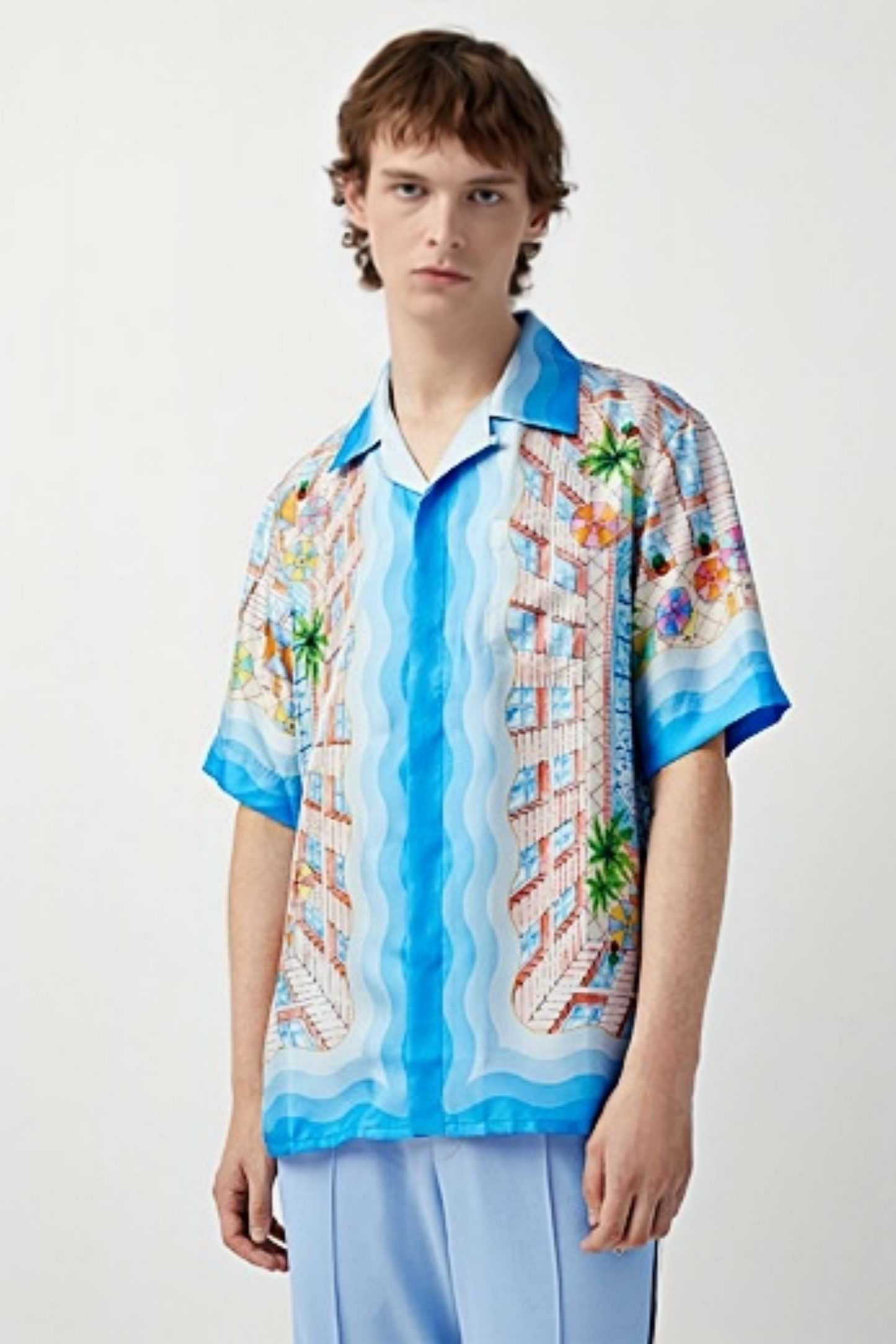 Edward blue oceanic short-sleeve shirt