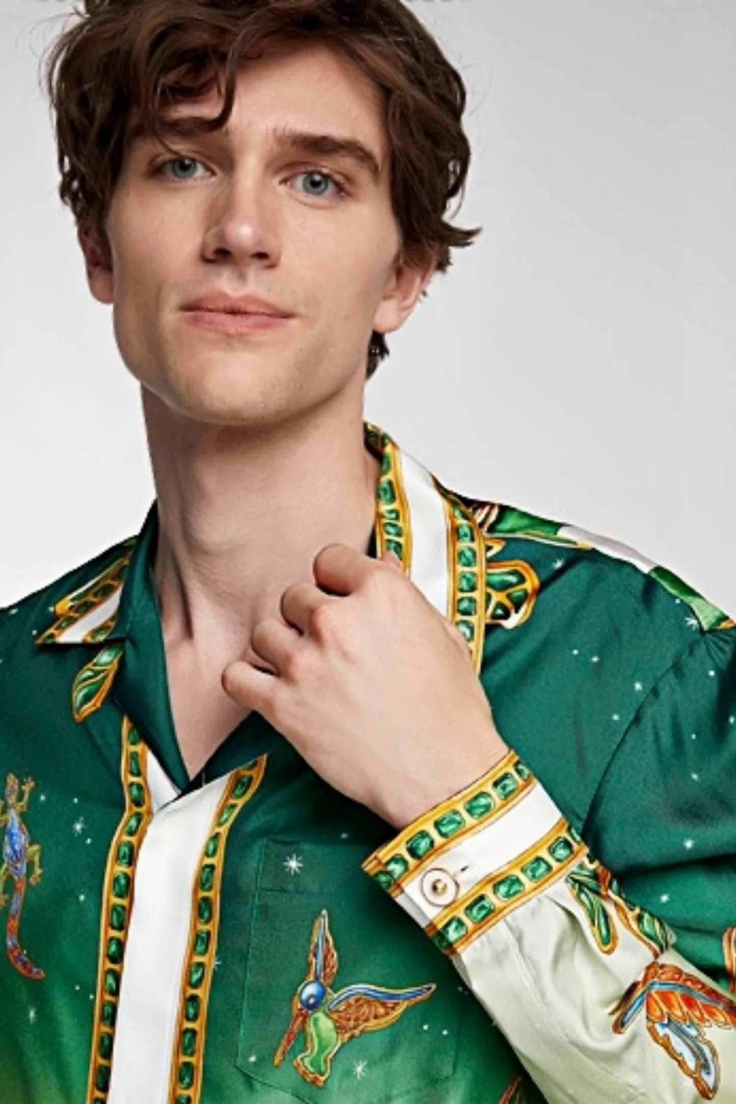 Jacob  green gradient print long-sleeve shirt