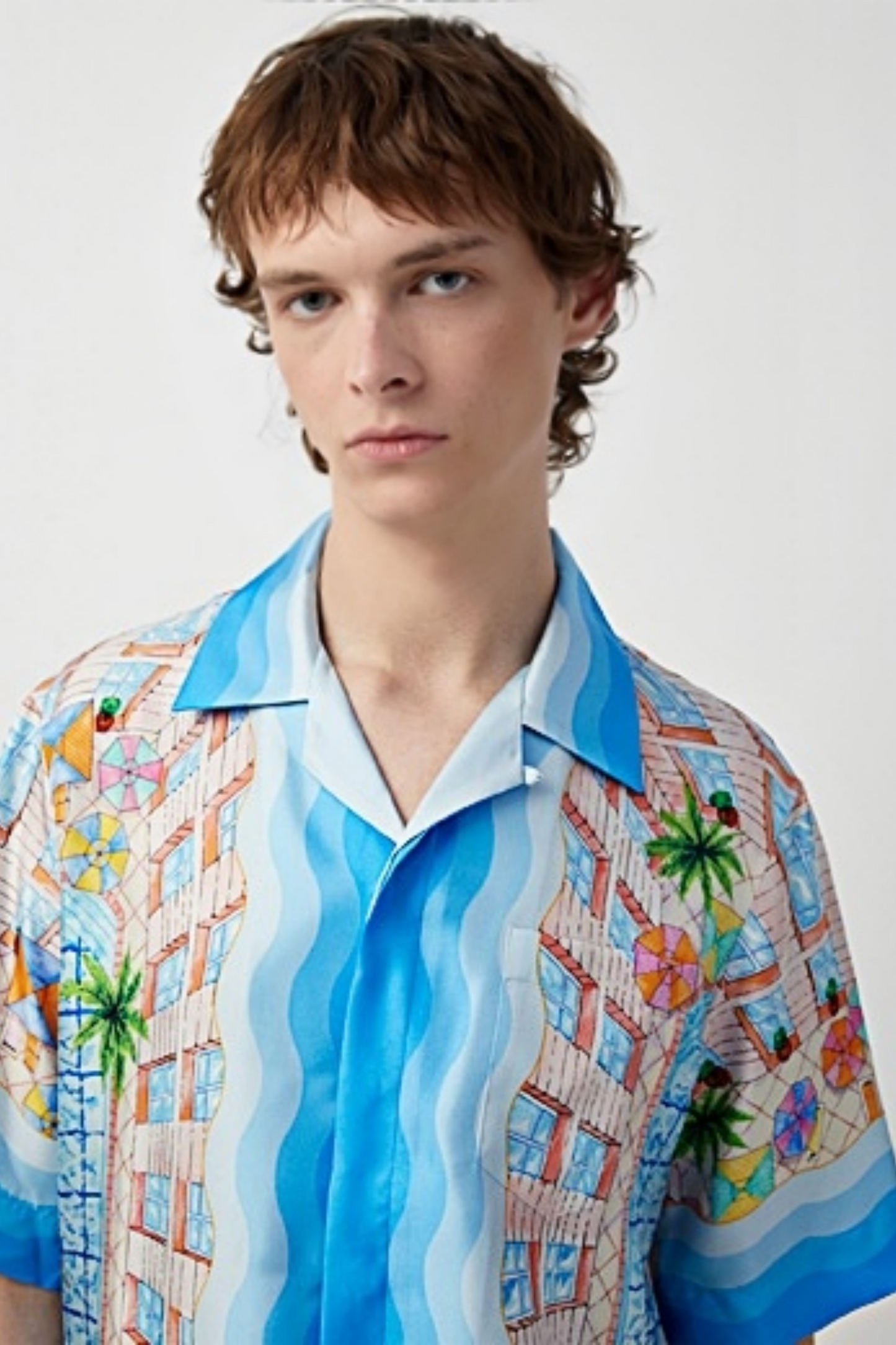 Edward blue oceanic short-sleeve shirt
