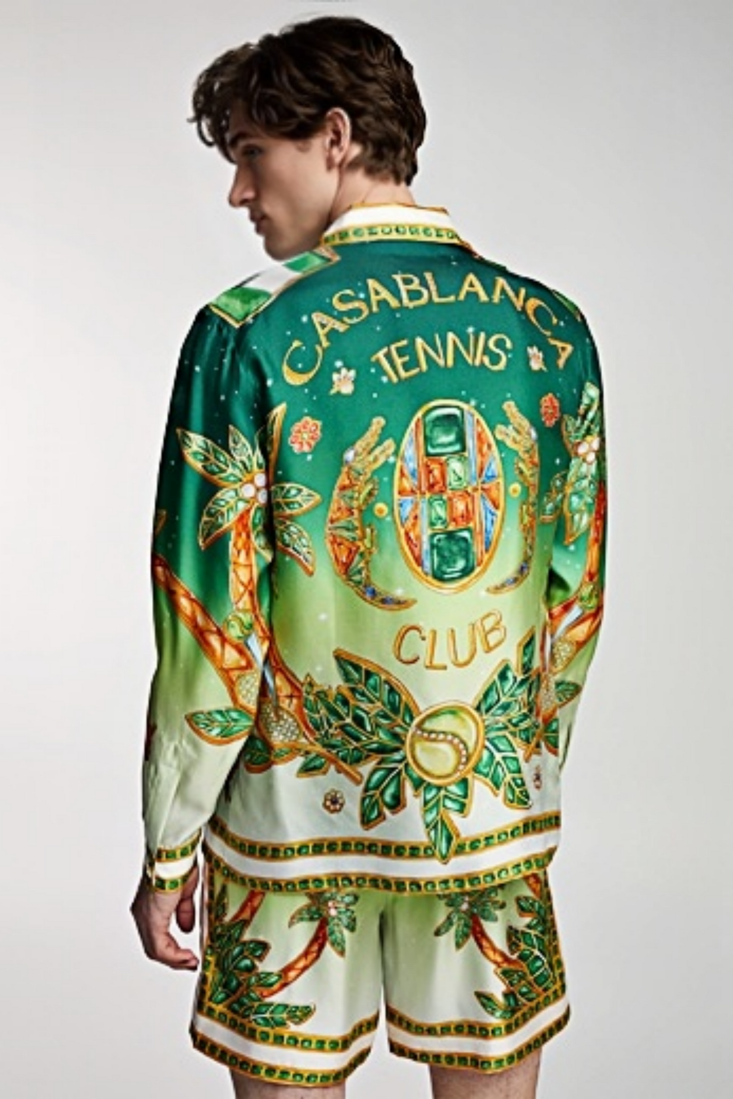 Jacob  green gradient print long-sleeve shirt