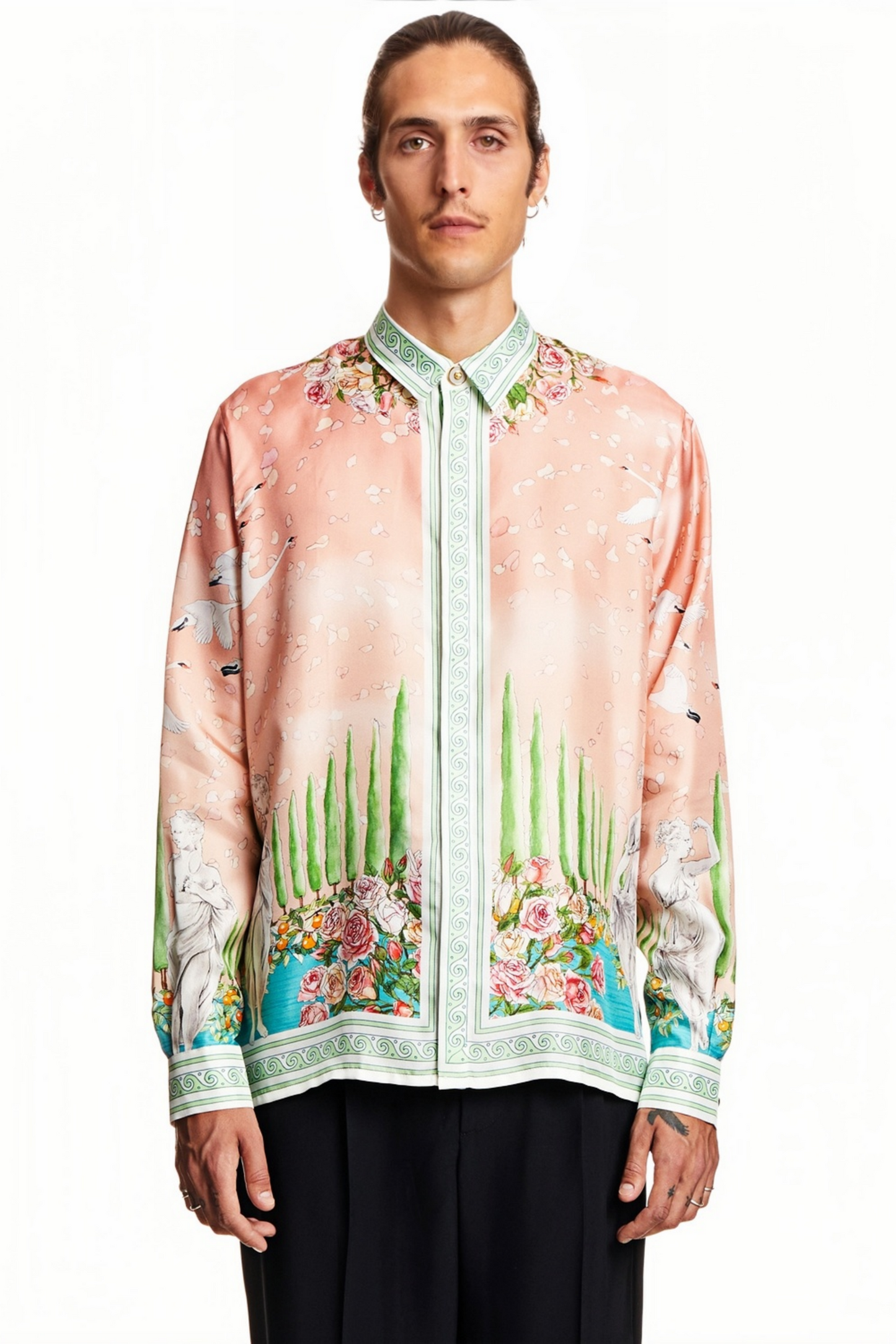 Carl pink floral short-sleeve shirt