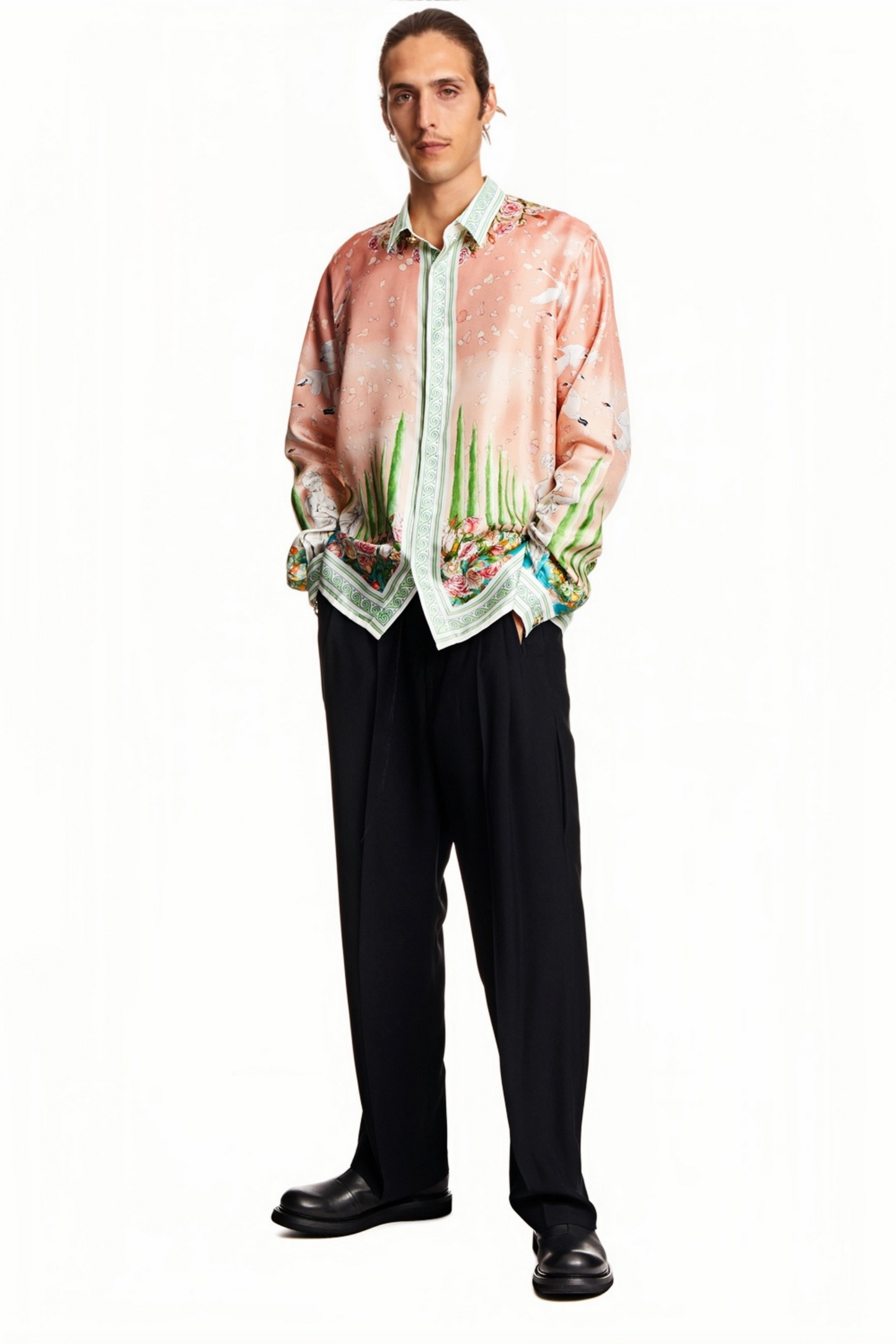 Carl pink floral short-sleeve shirt