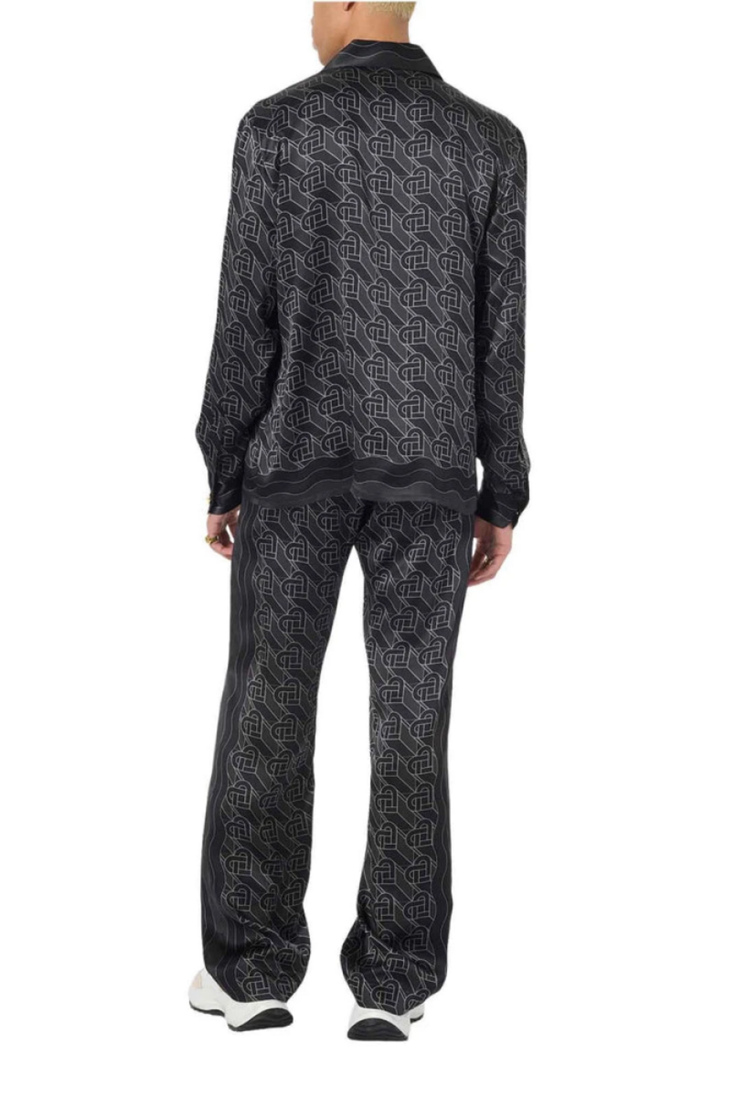 Roger black monogrammed long-sleeve shirt