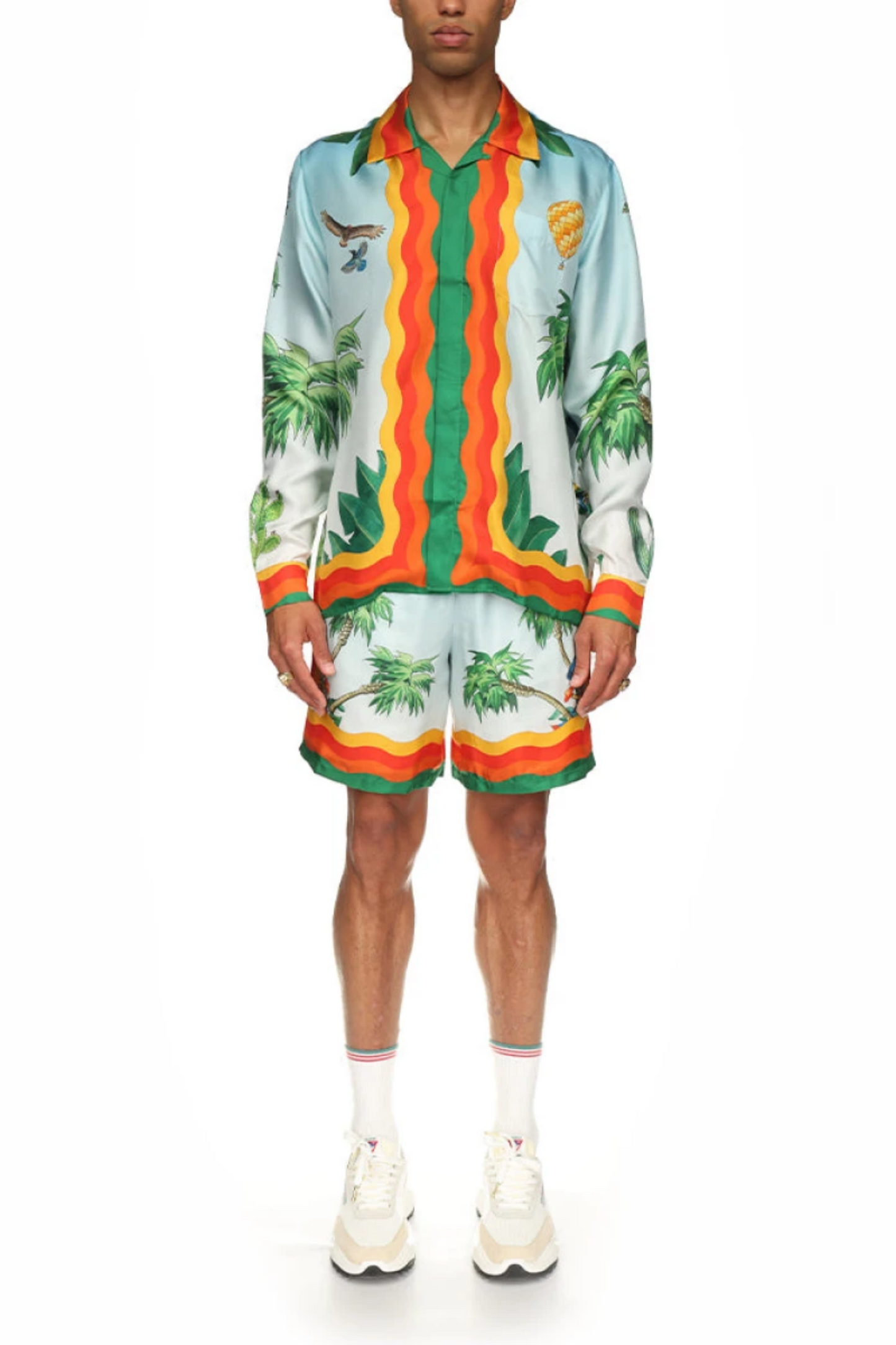 Daniel grreen tropical print short-sleeve shirt