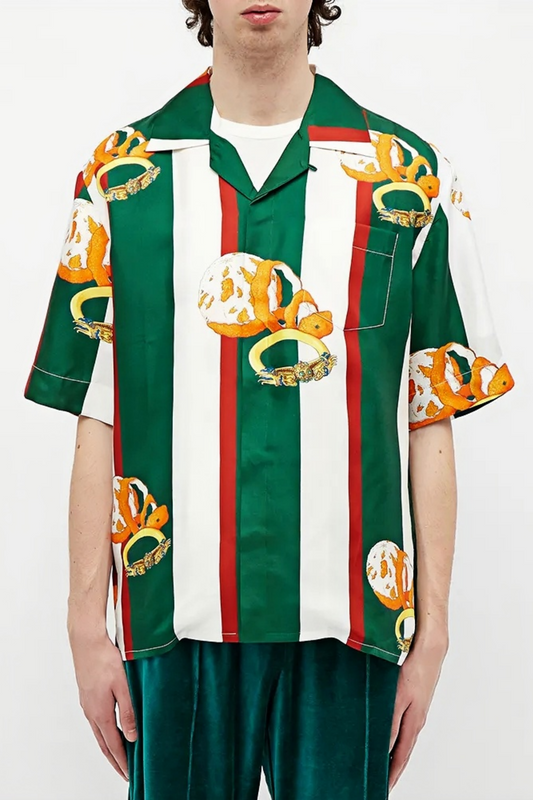 قميص قصير الأكمام من Abel بخطوط خضراء