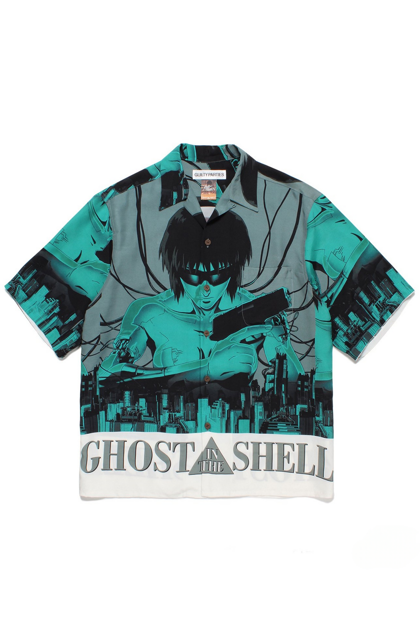 Irénée blue cyberpunk graphic short-sleeve shirt