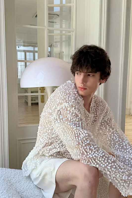 قميص زاكاري وايت بقصات مزينة بالترتر