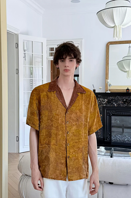 قميص ألكسندر جينجر أصفر مطبوع بالكامل