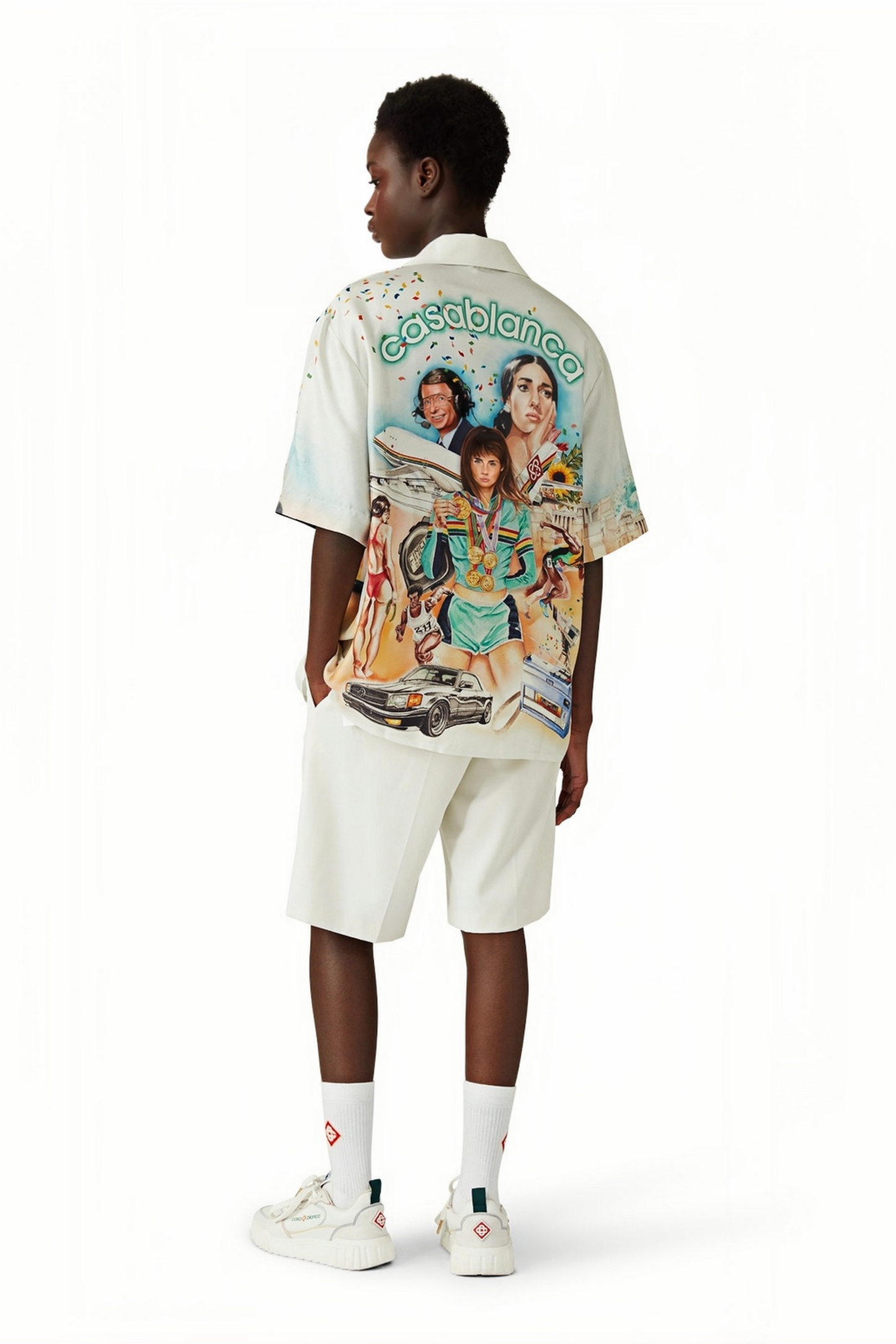 Sam white and colorful print short-sleeve shirt