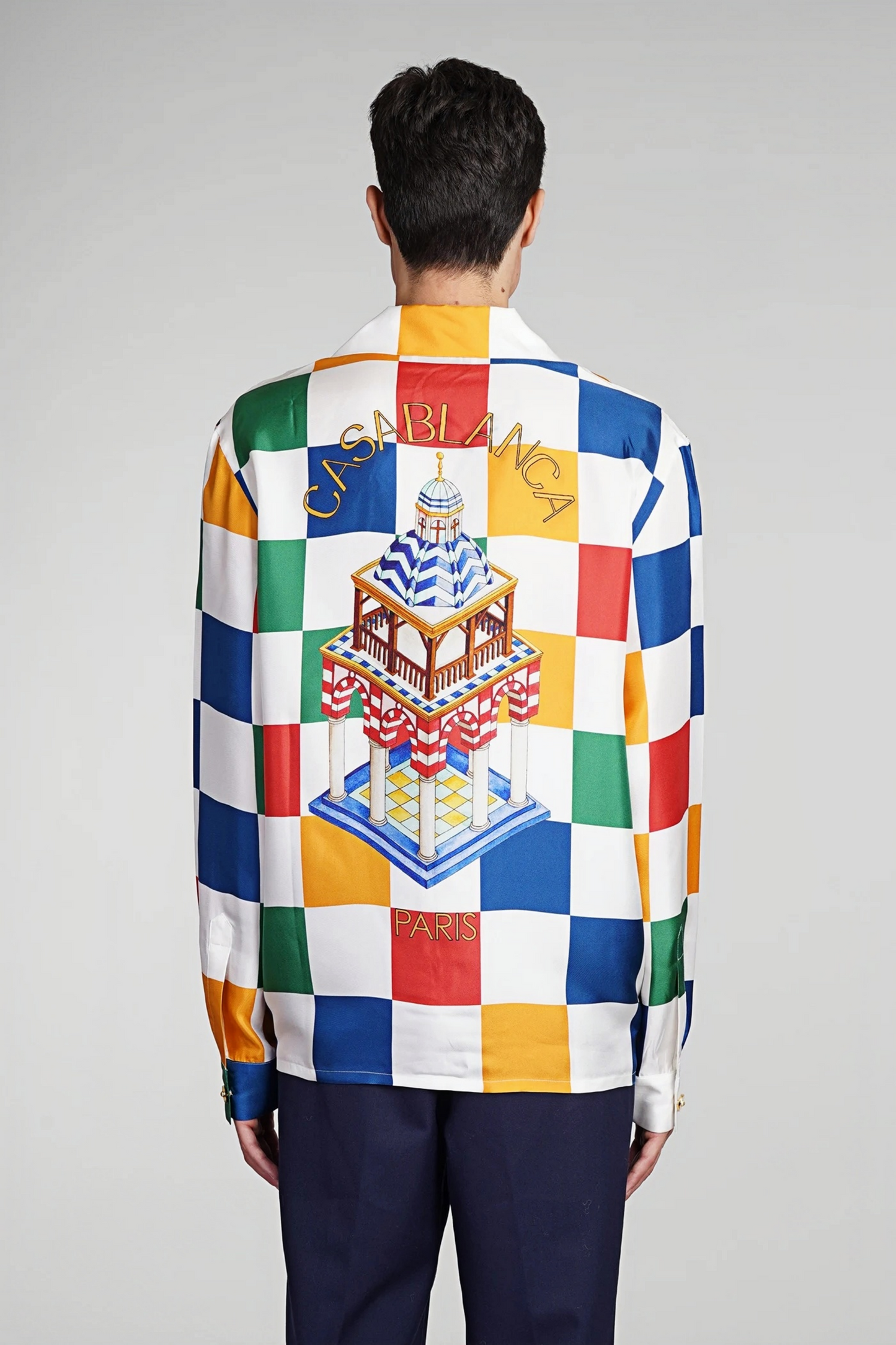 John multicolor checkered long-sleeve shirt