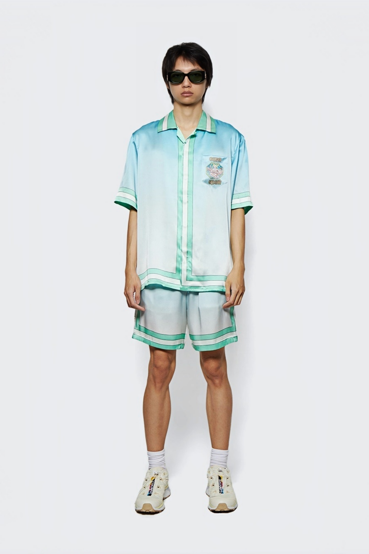 Carl light blue striped short-sleeve shirt